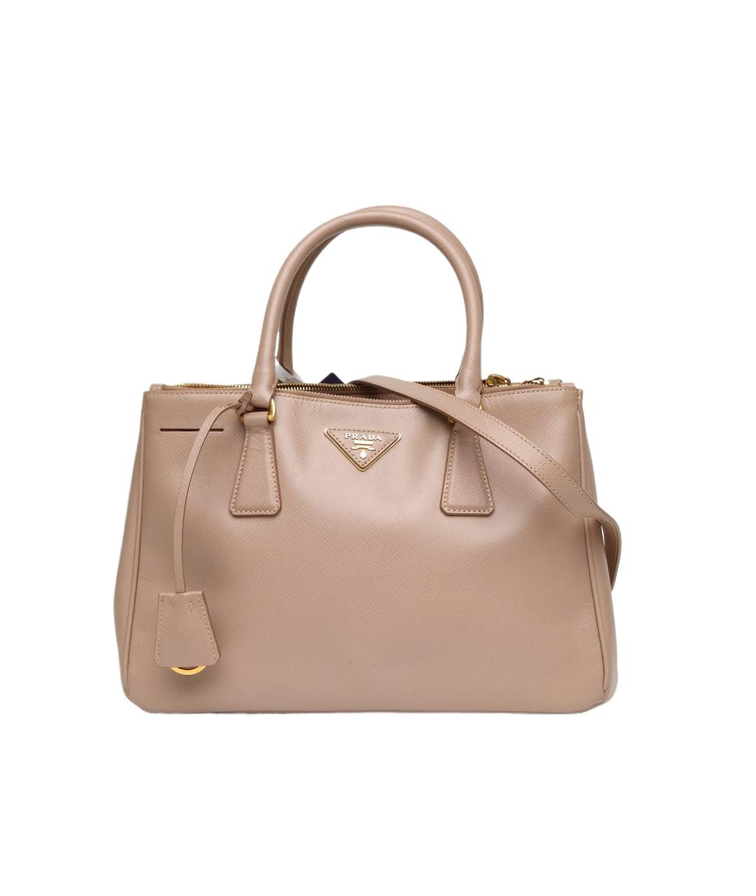 PRADA Бежевая кожаная сумка с короткими ручками, фото 10