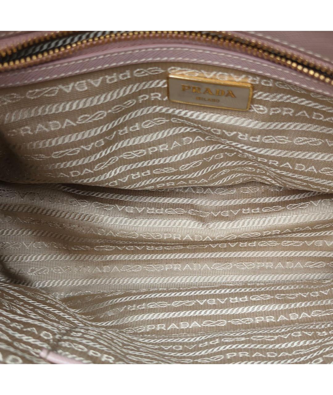 PRADA Бежевая кожаная сумка с короткими ручками, фото 8