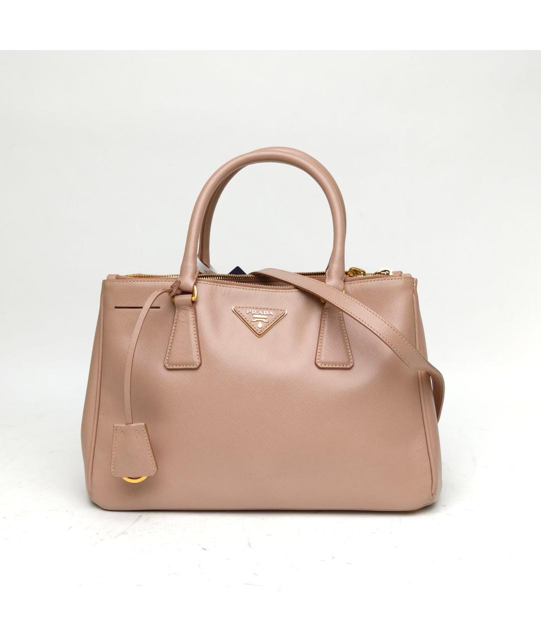 PRADA Бежевая кожаная сумка с короткими ручками, фото 2