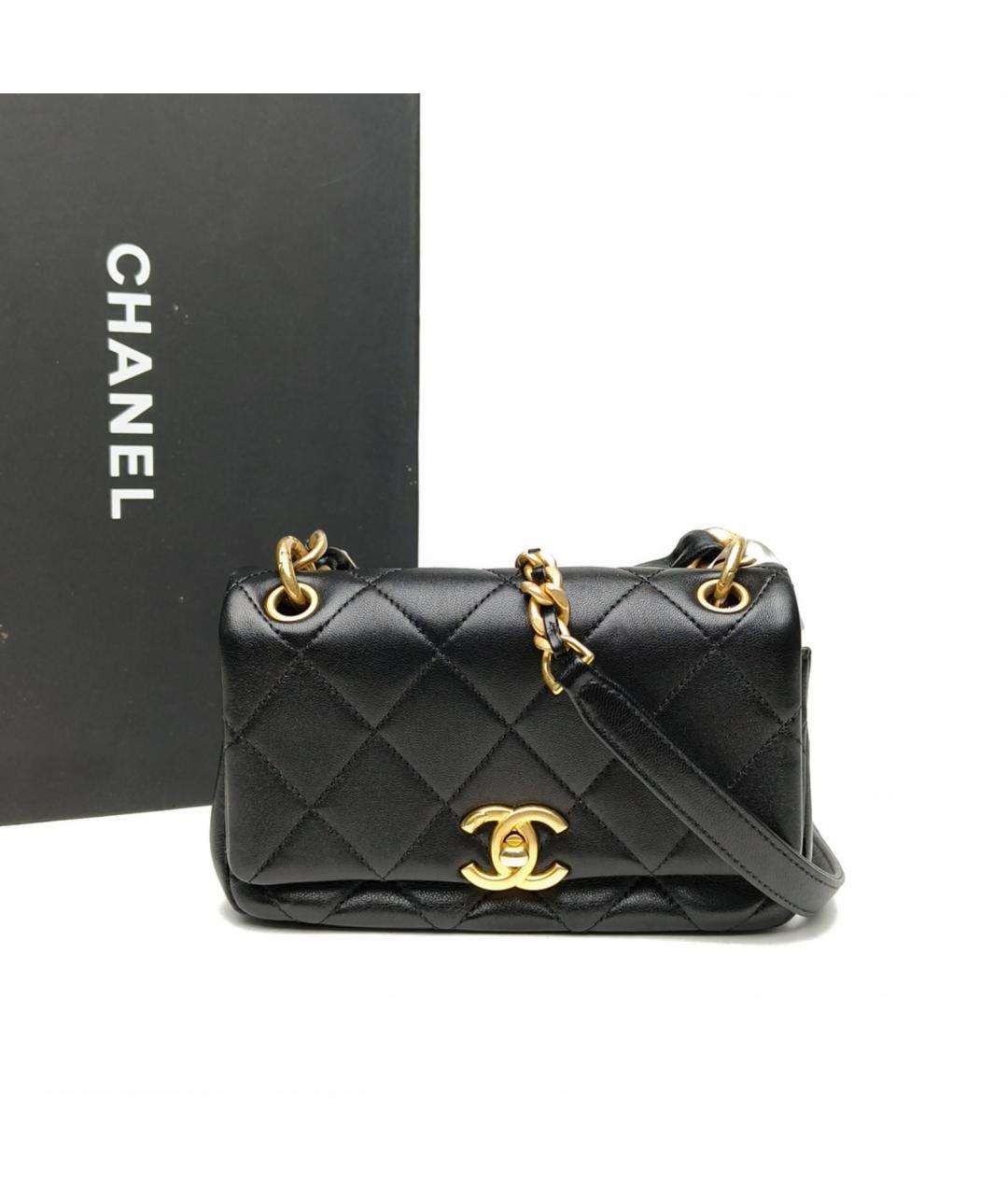 CHANEL Черная кожаная сумка через плечо, фото 9