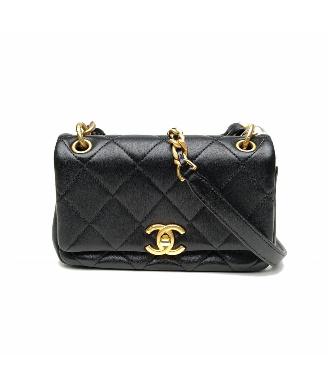 CHANEL Черная кожаная сумка через плечо, фото 2