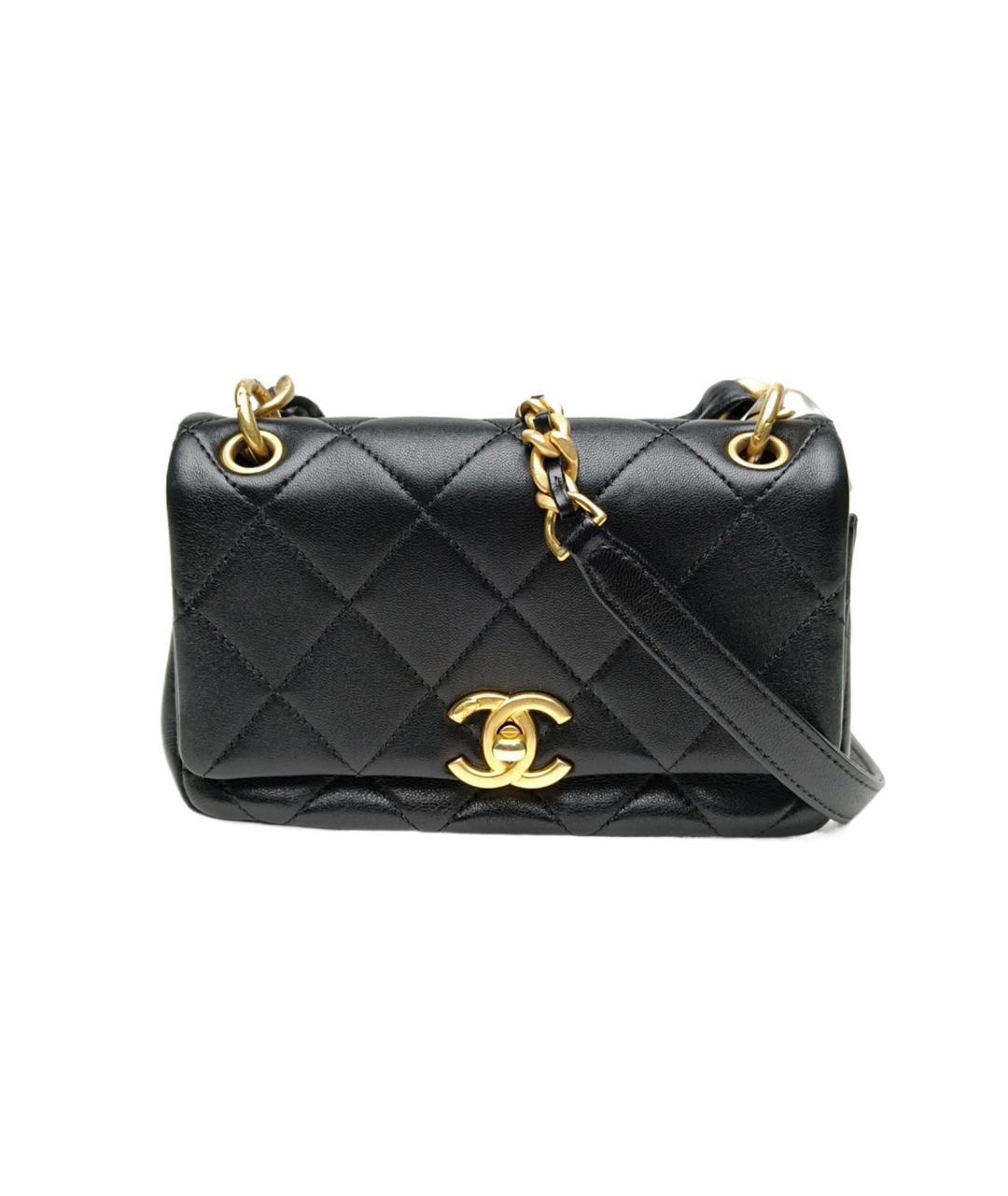 CHANEL Черная кожаная сумка через плечо, фото 1