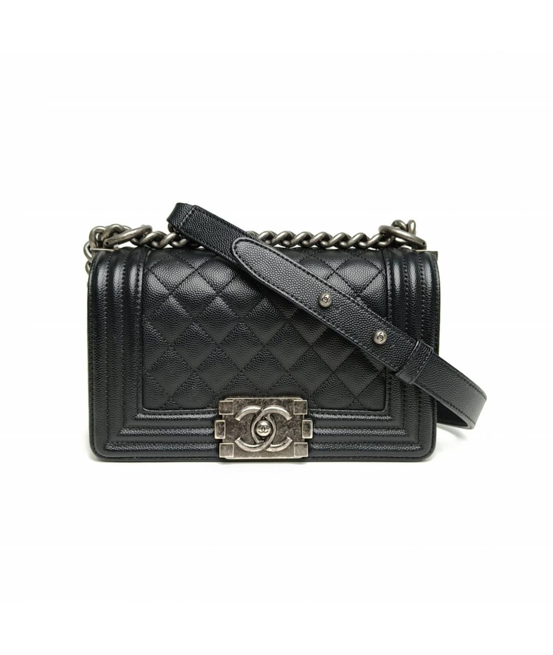 CHANEL Черная кожаная сумка через плечо, фото 2