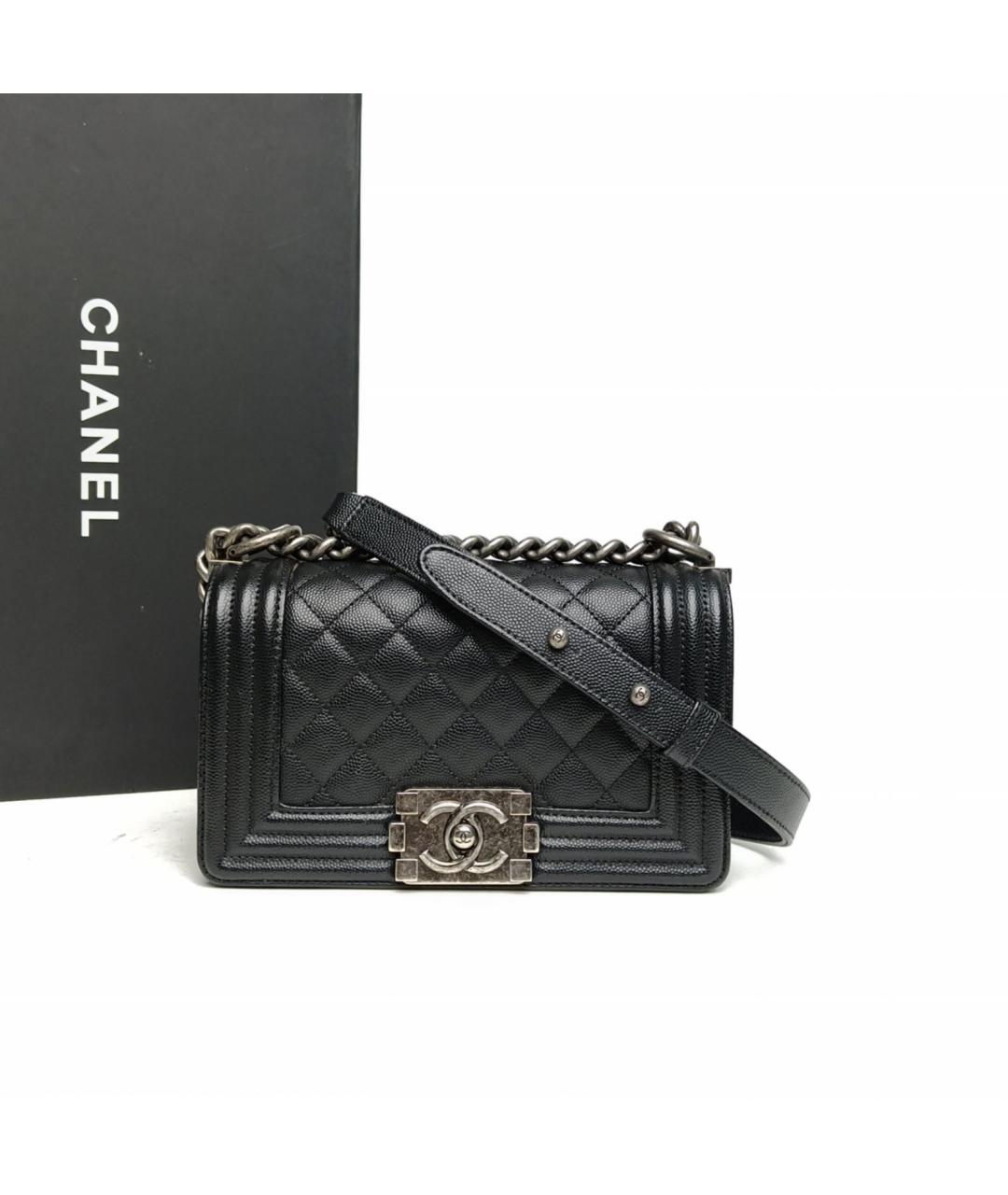 CHANEL Черная кожаная сумка через плечо, фото 9