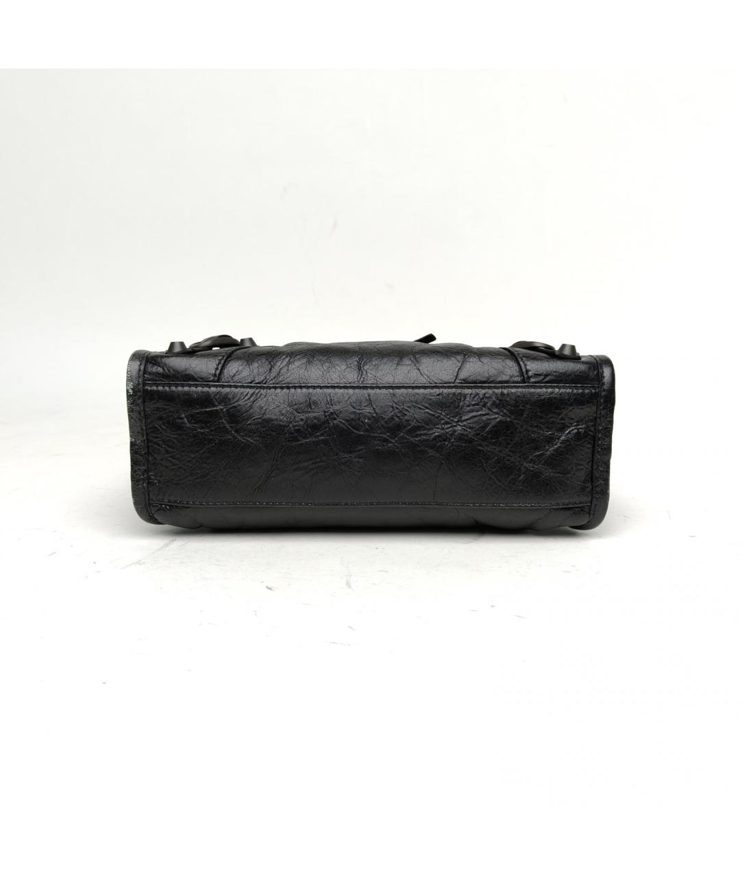 BALENCIAGA Черная кожаная сумка с короткими ручками, фото 5