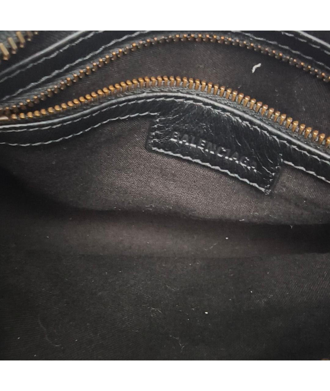 BALENCIAGA Черная кожаная сумка с короткими ручками, фото 6