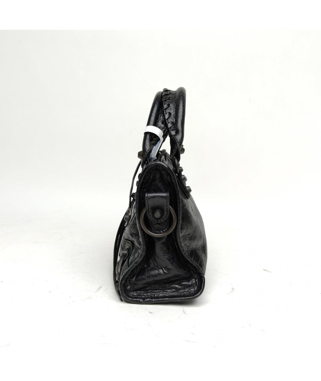 BALENCIAGA Черная кожаная сумка с короткими ручками, фото 2