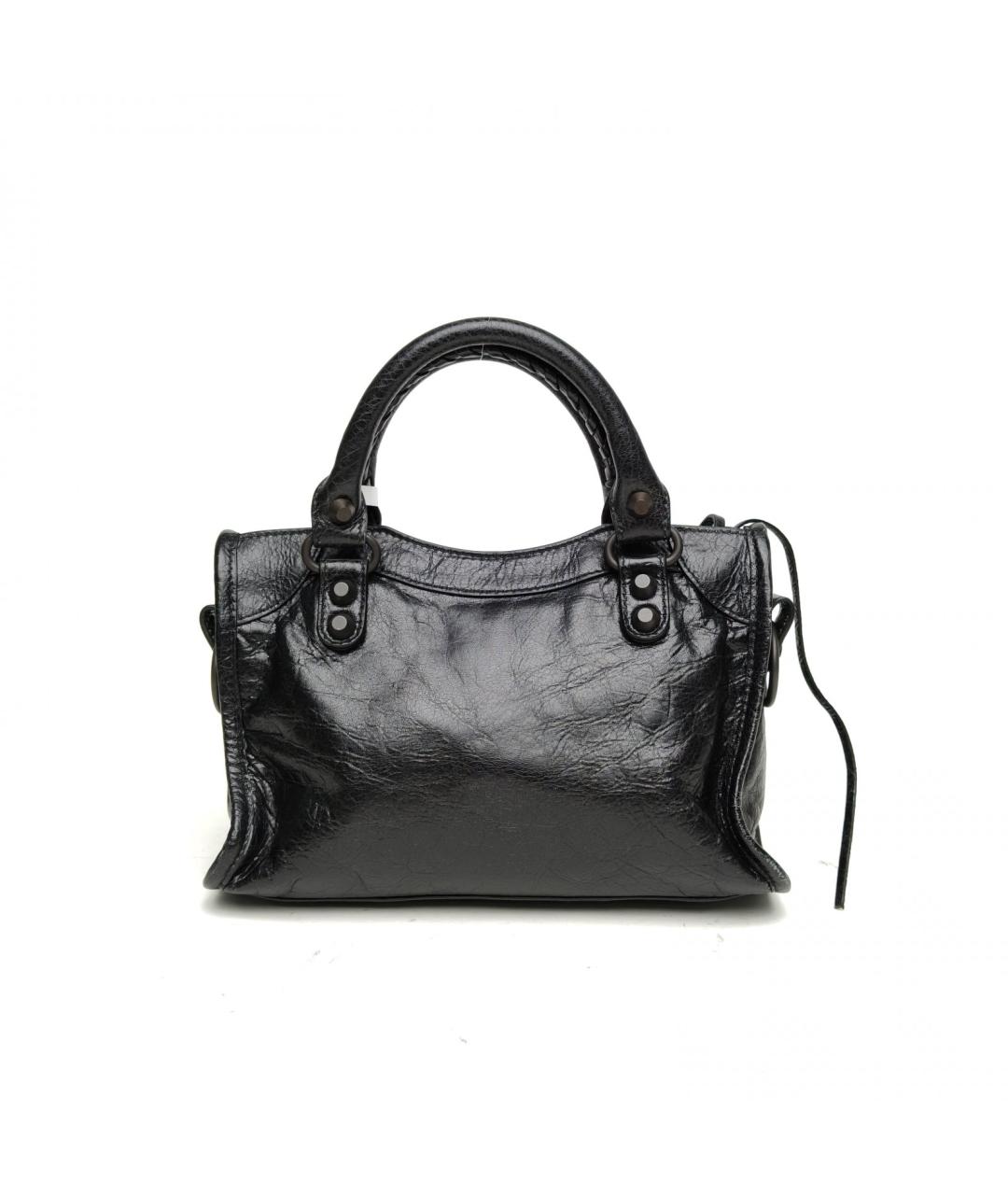 BALENCIAGA Черная кожаная сумка с короткими ручками, фото 3