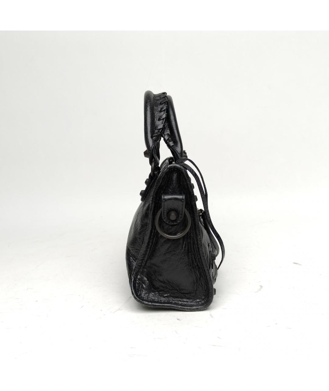 BALENCIAGA Черная кожаная сумка с короткими ручками, фото 4