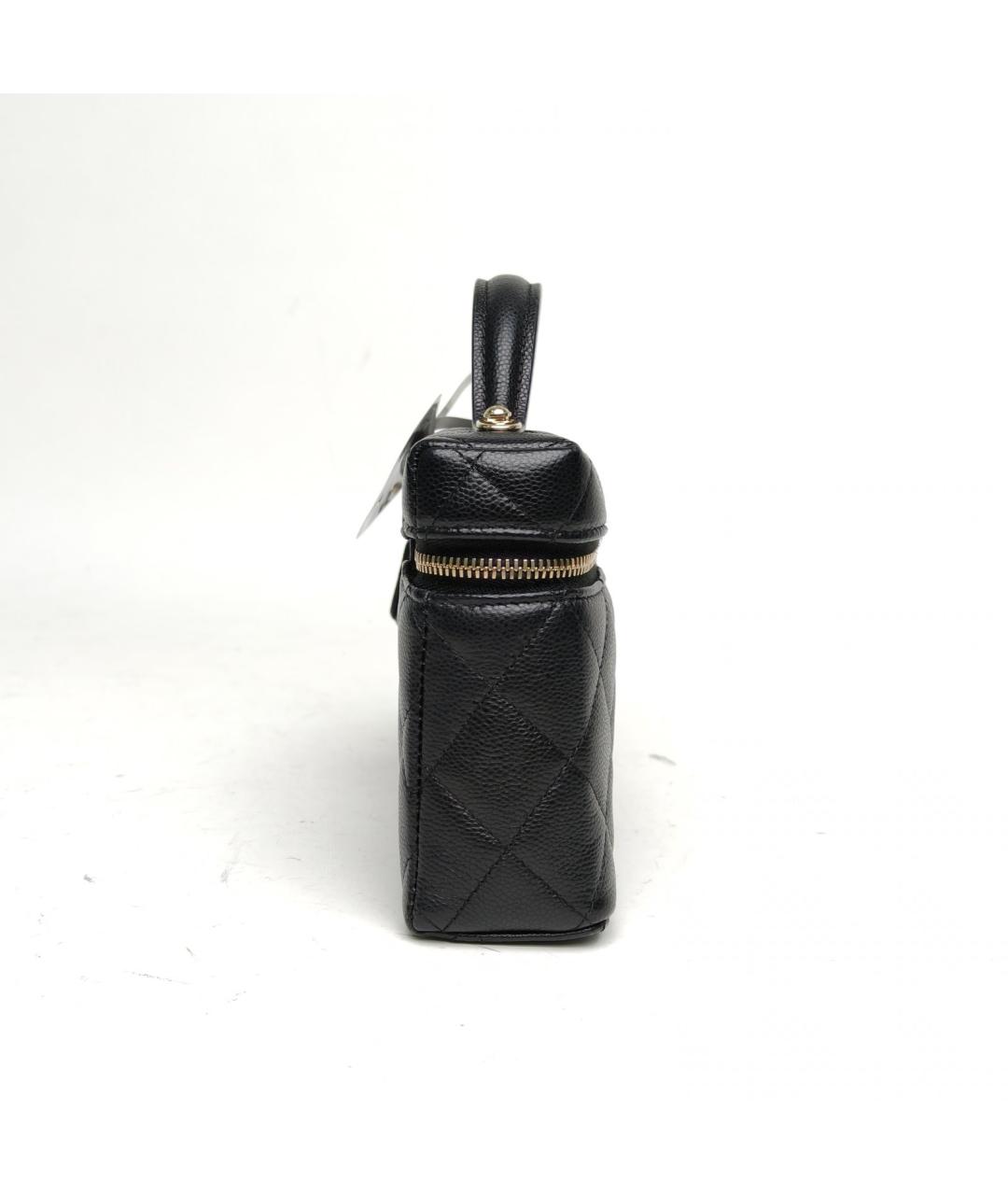 CHANEL Черная кожаная сумка с короткими ручками, фото 5