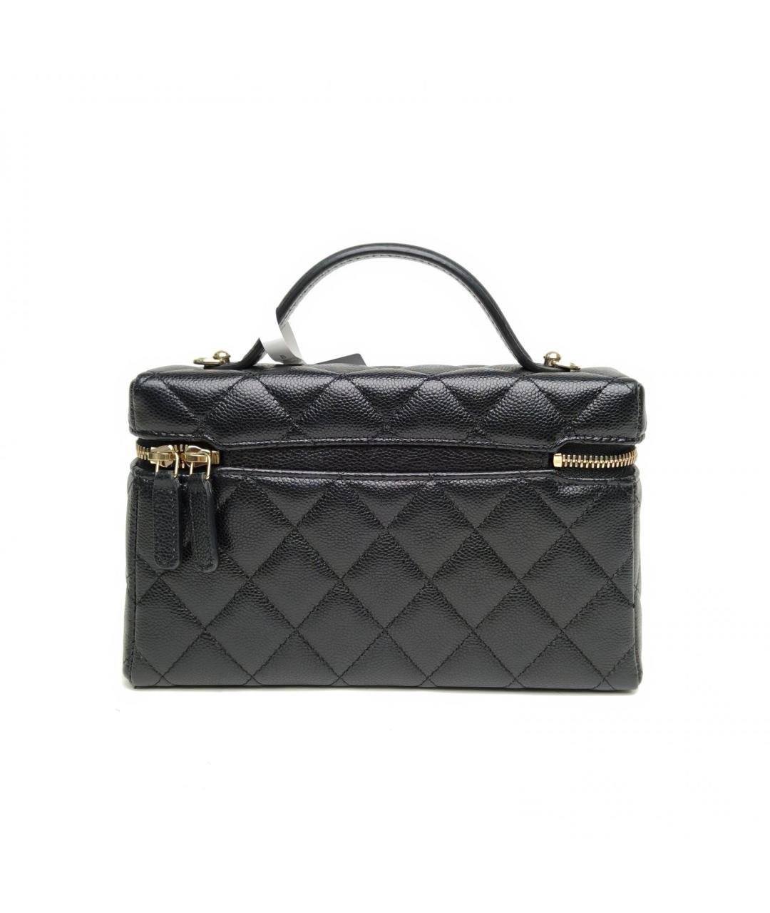 CHANEL Черная кожаная сумка с короткими ручками, фото 4