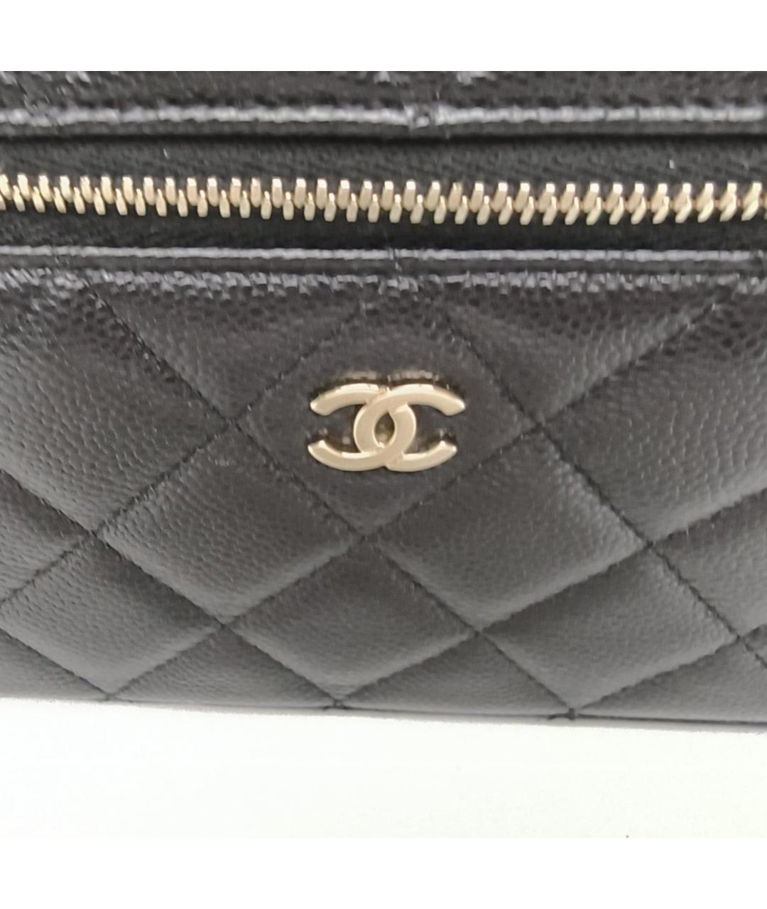 CHANEL Черная кожаная сумка с короткими ручками, фото 8