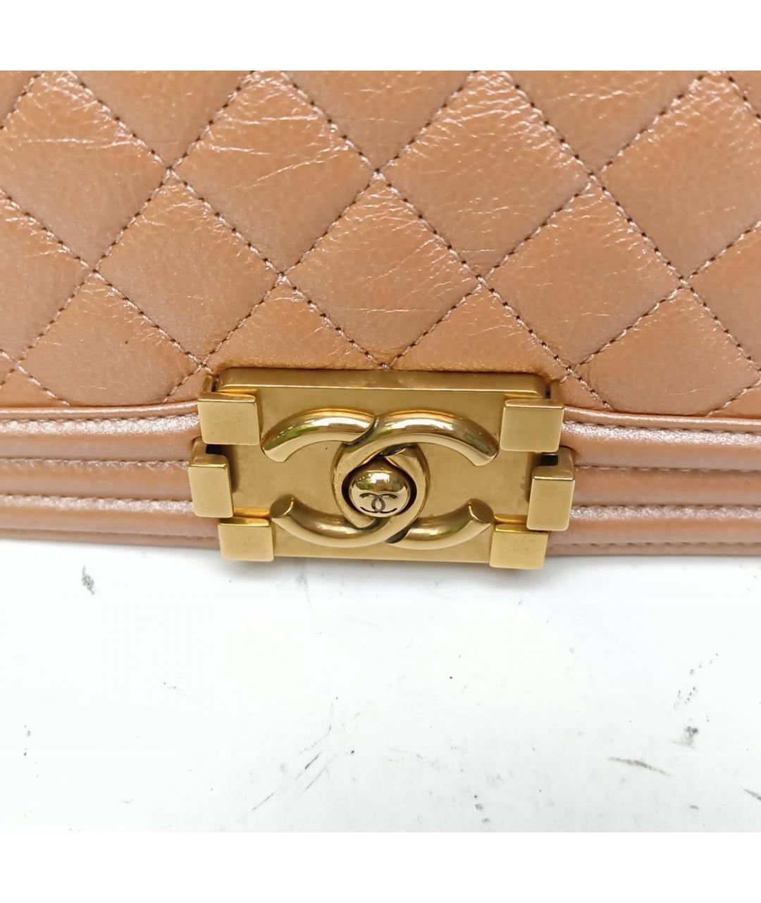 CHANEL Бежевая кожаная сумка через плечо, фото 8