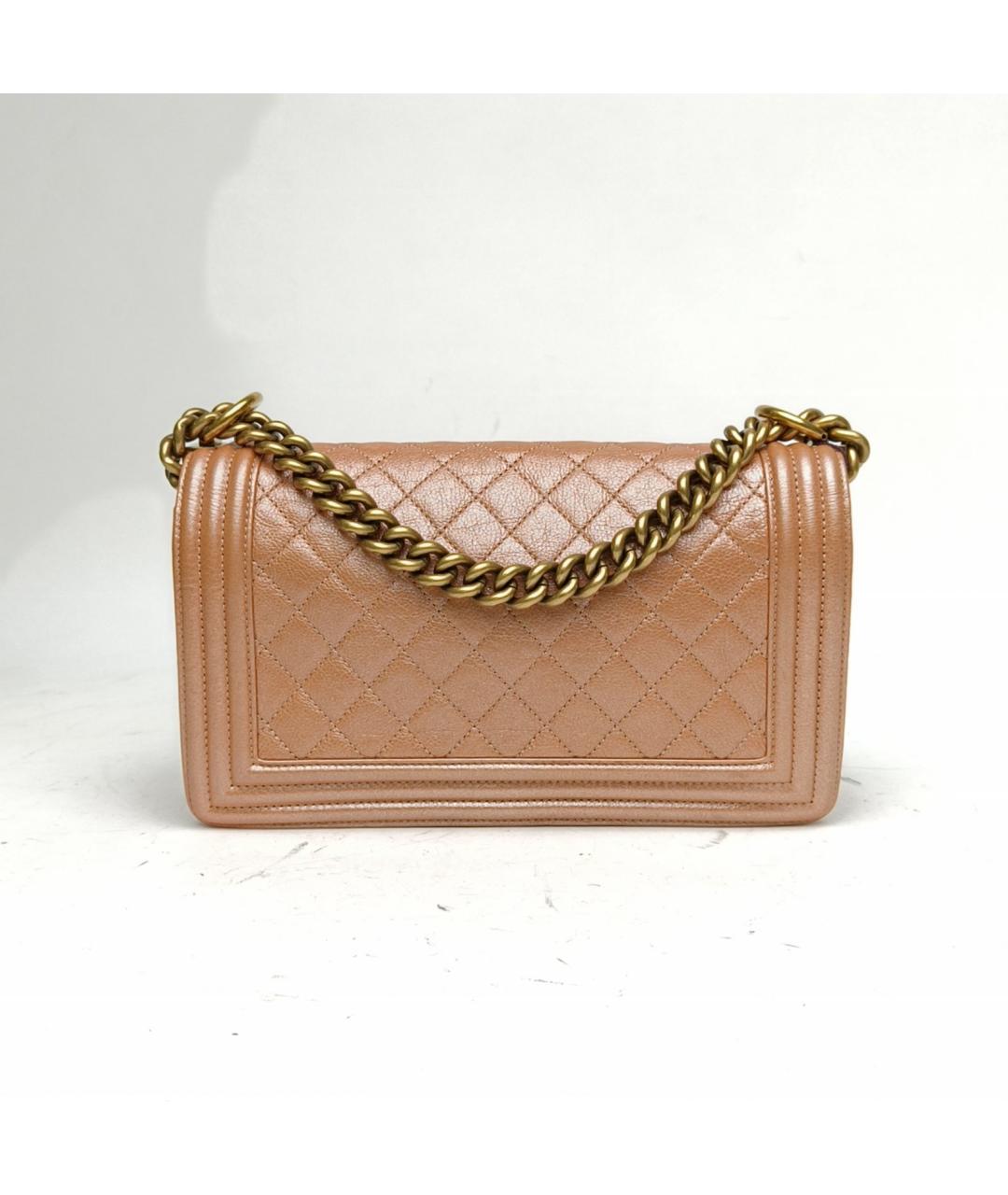 CHANEL Бежевая кожаная сумка через плечо, фото 4