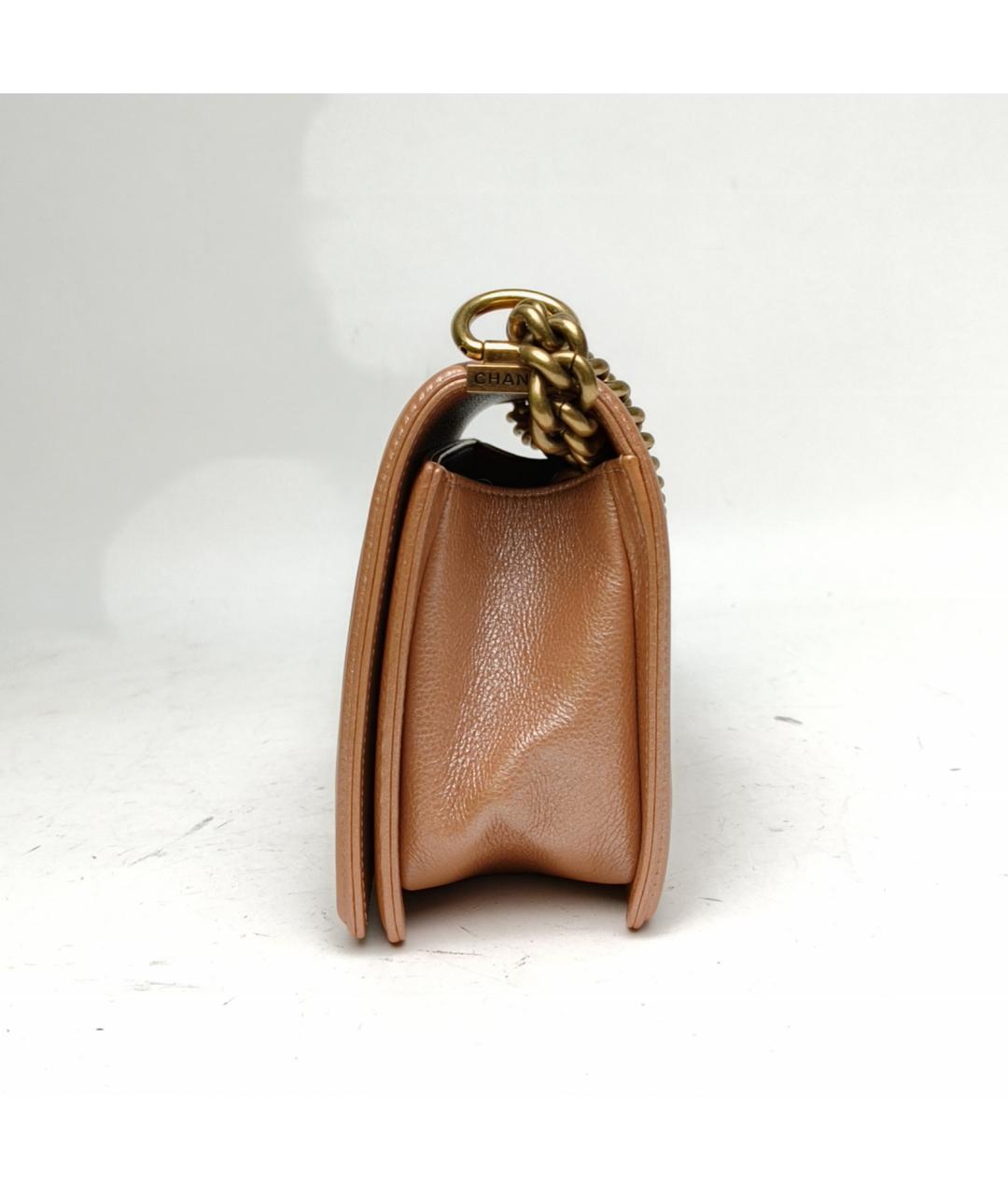 CHANEL Бежевая кожаная сумка через плечо, фото 3