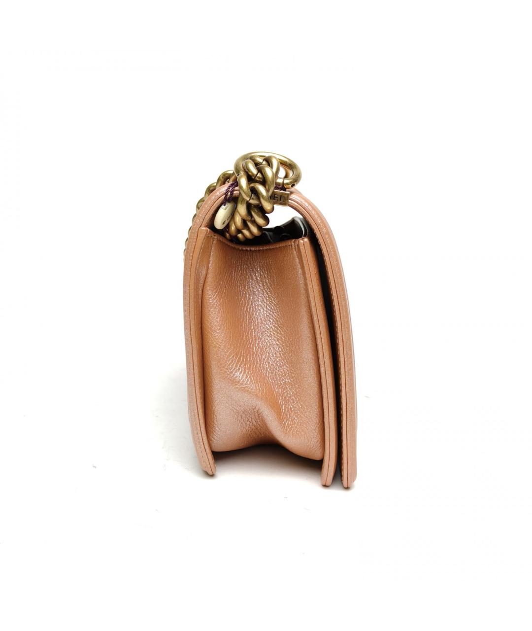CHANEL Бежевая кожаная сумка через плечо, фото 5