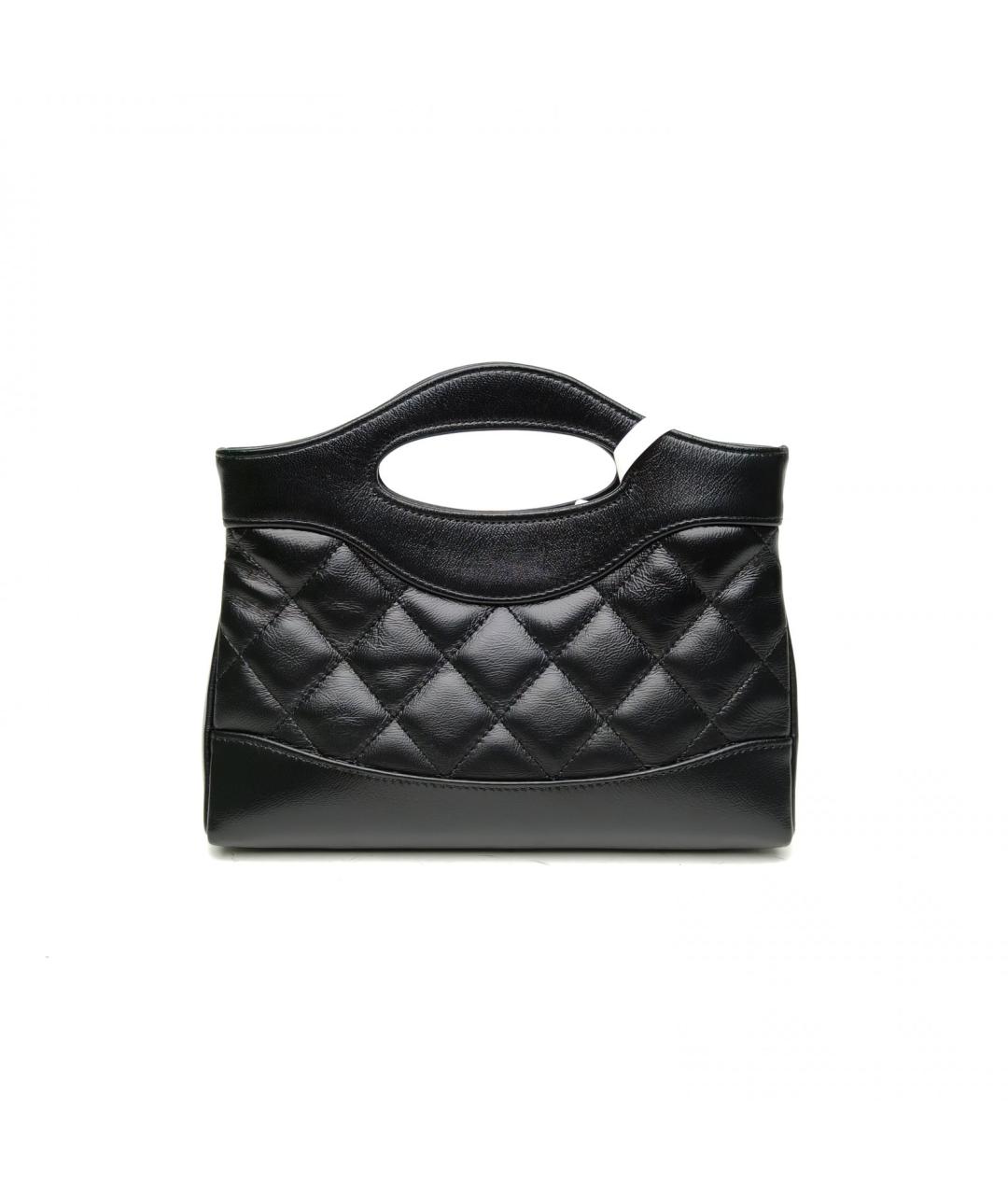 CHANEL Черная кожаная сумка с короткими ручками, фото 4