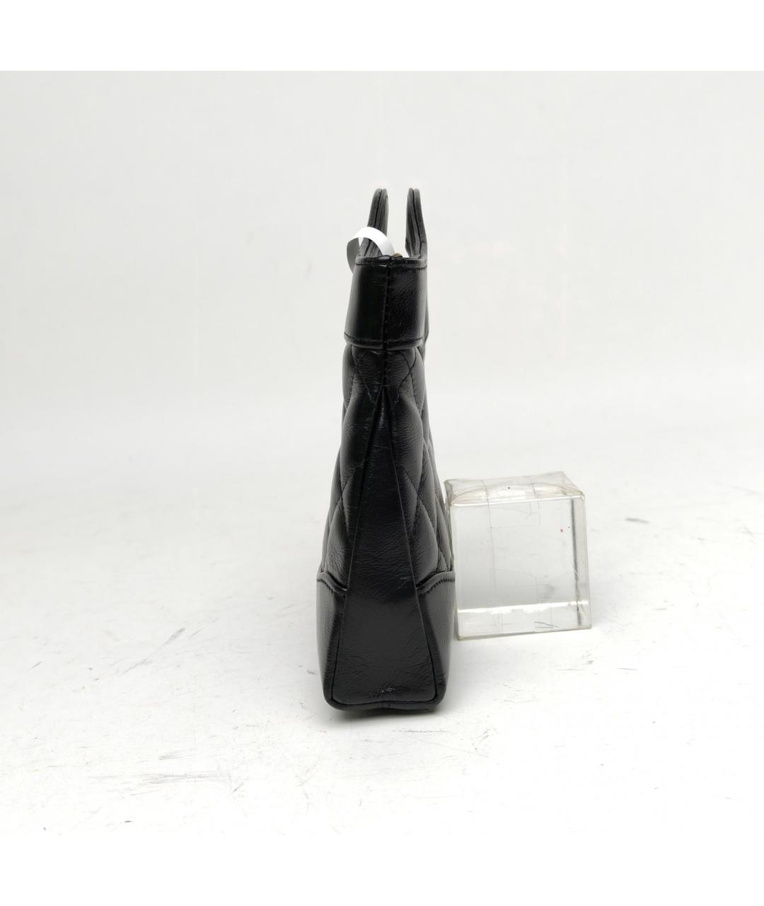 CHANEL Черная кожаная сумка с короткими ручками, фото 5