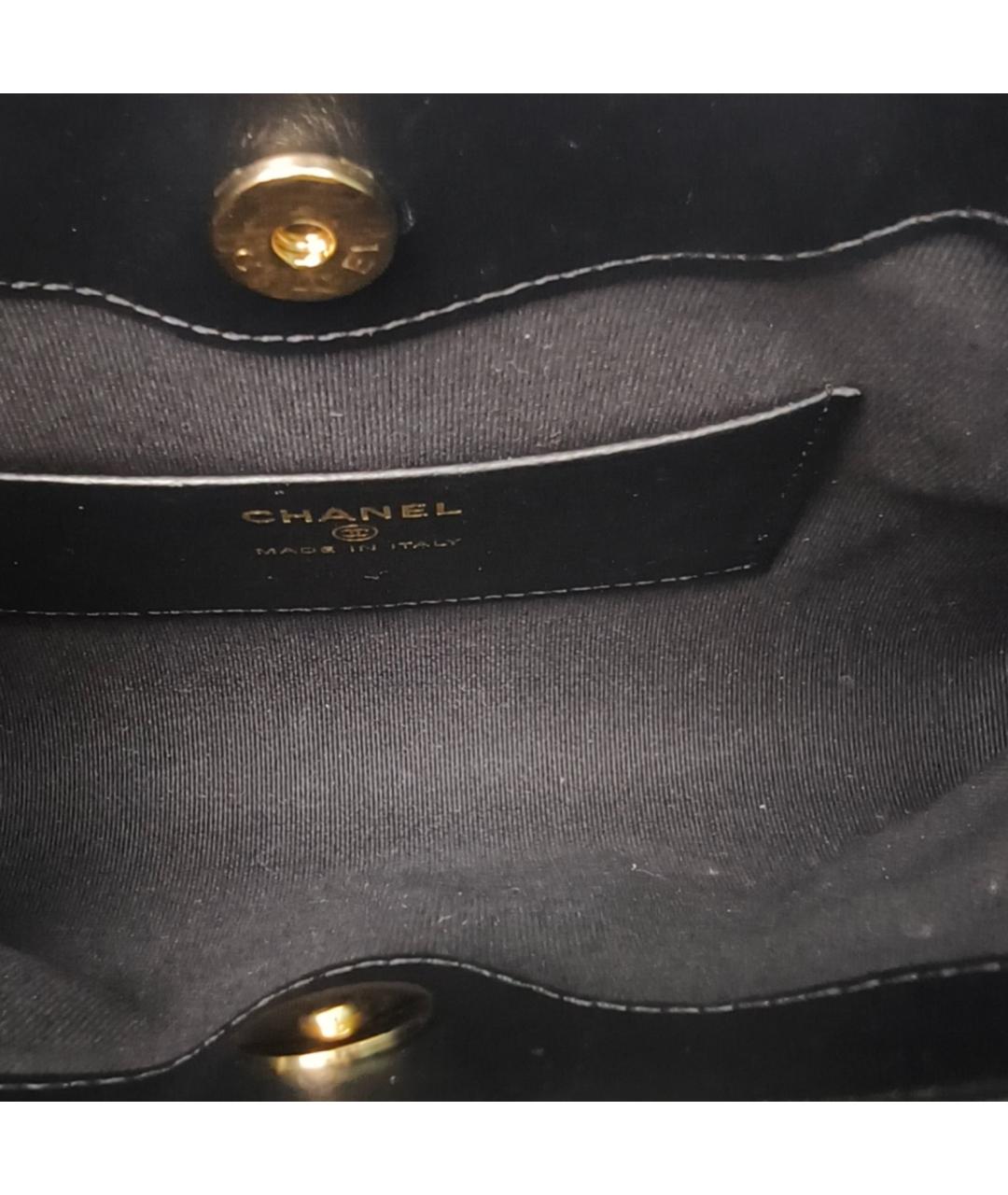 CHANEL Черная кожаная сумка с короткими ручками, фото 8