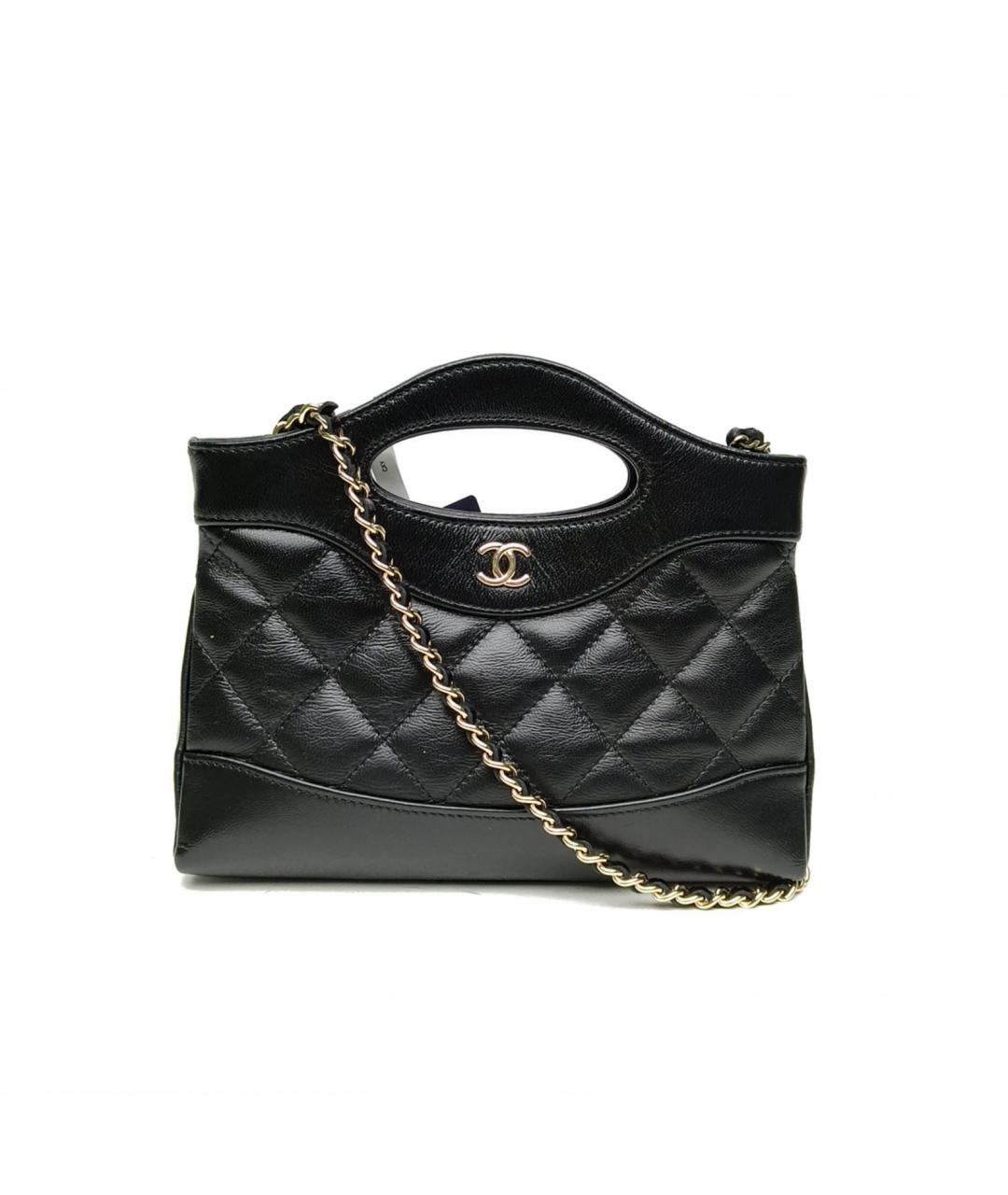 CHANEL Черная кожаная сумка с короткими ручками, фото 2