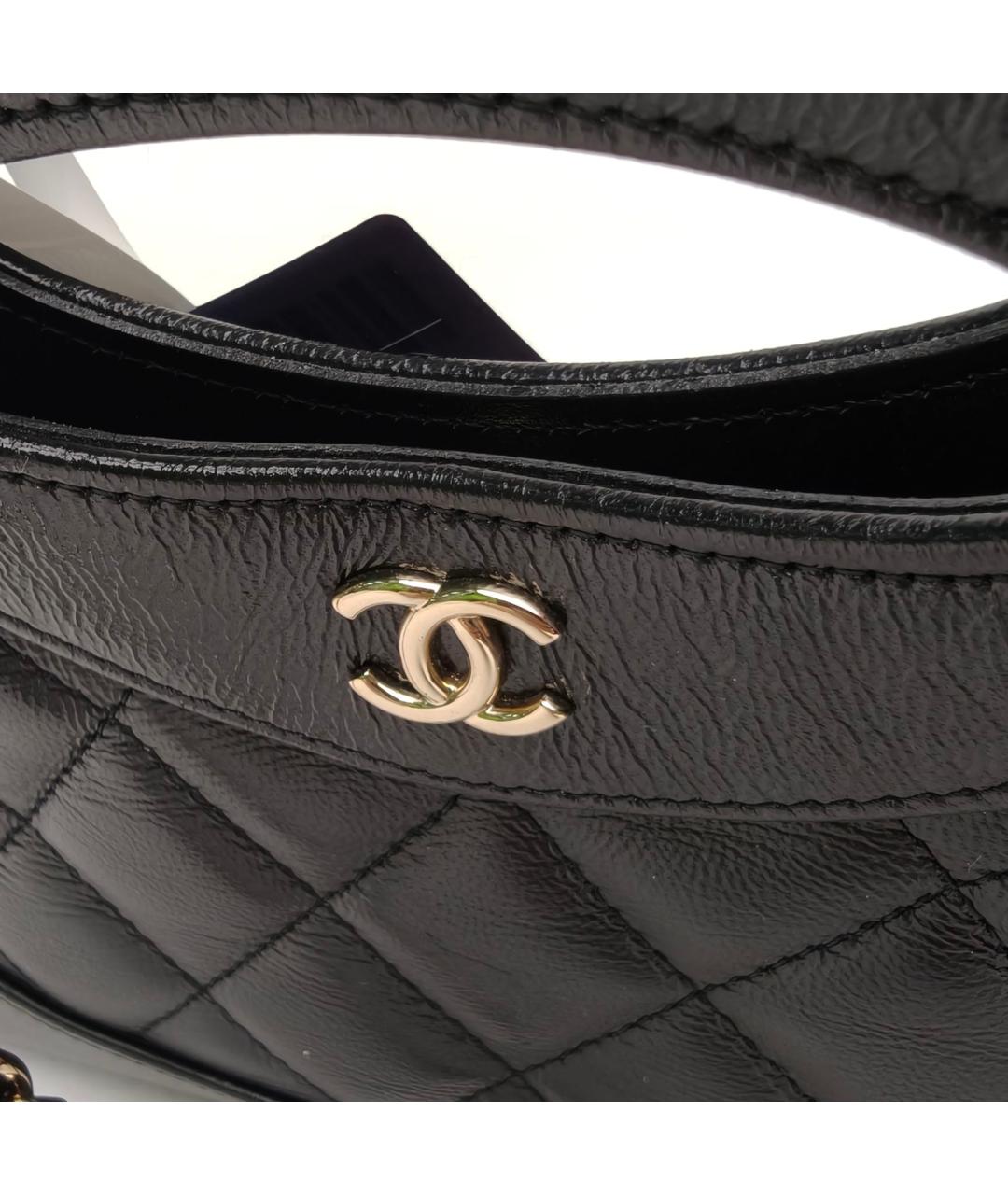 CHANEL Черная кожаная сумка с короткими ручками, фото 7