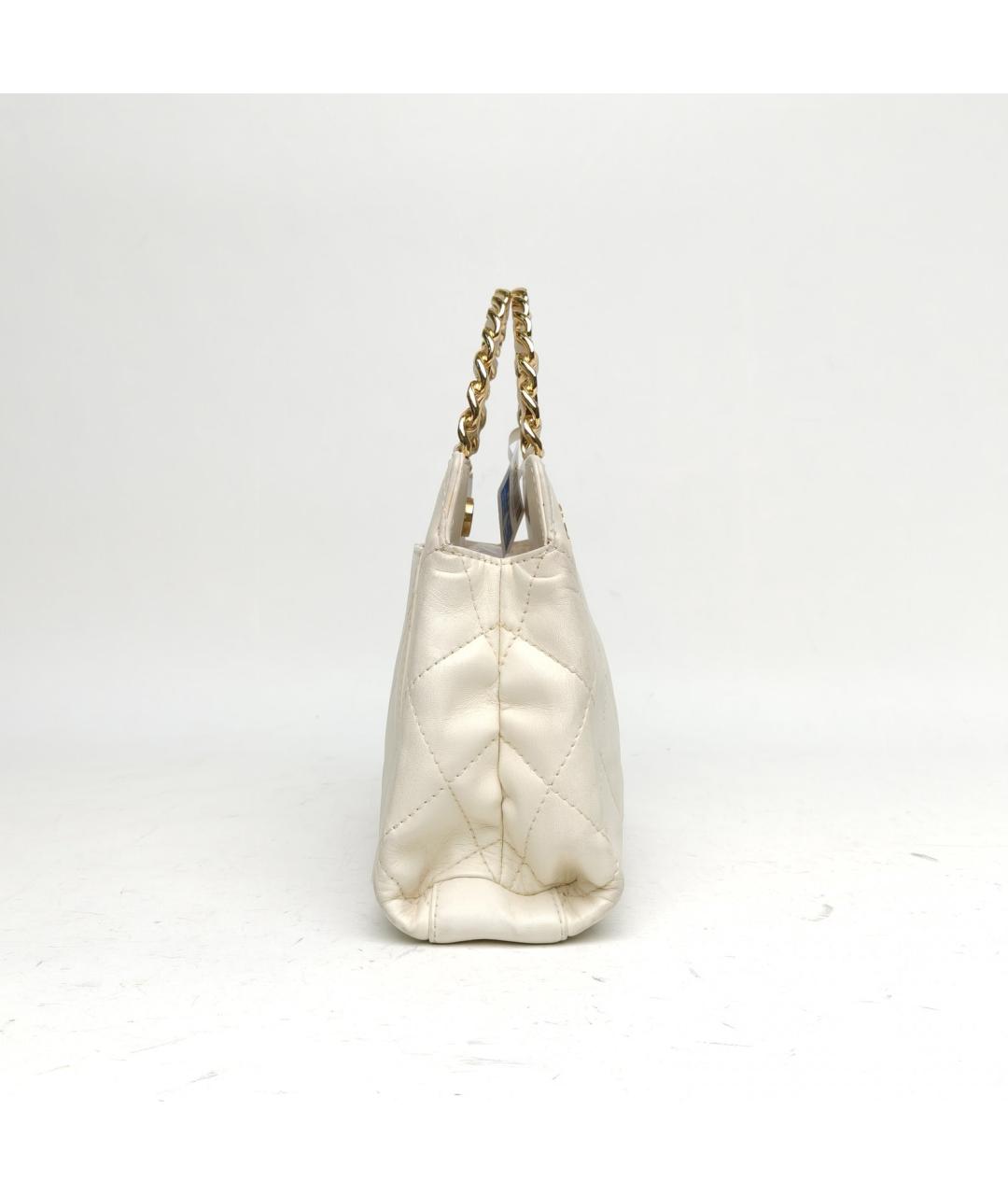 CHANEL Белая кожаная сумка с короткими ручками, фото 5