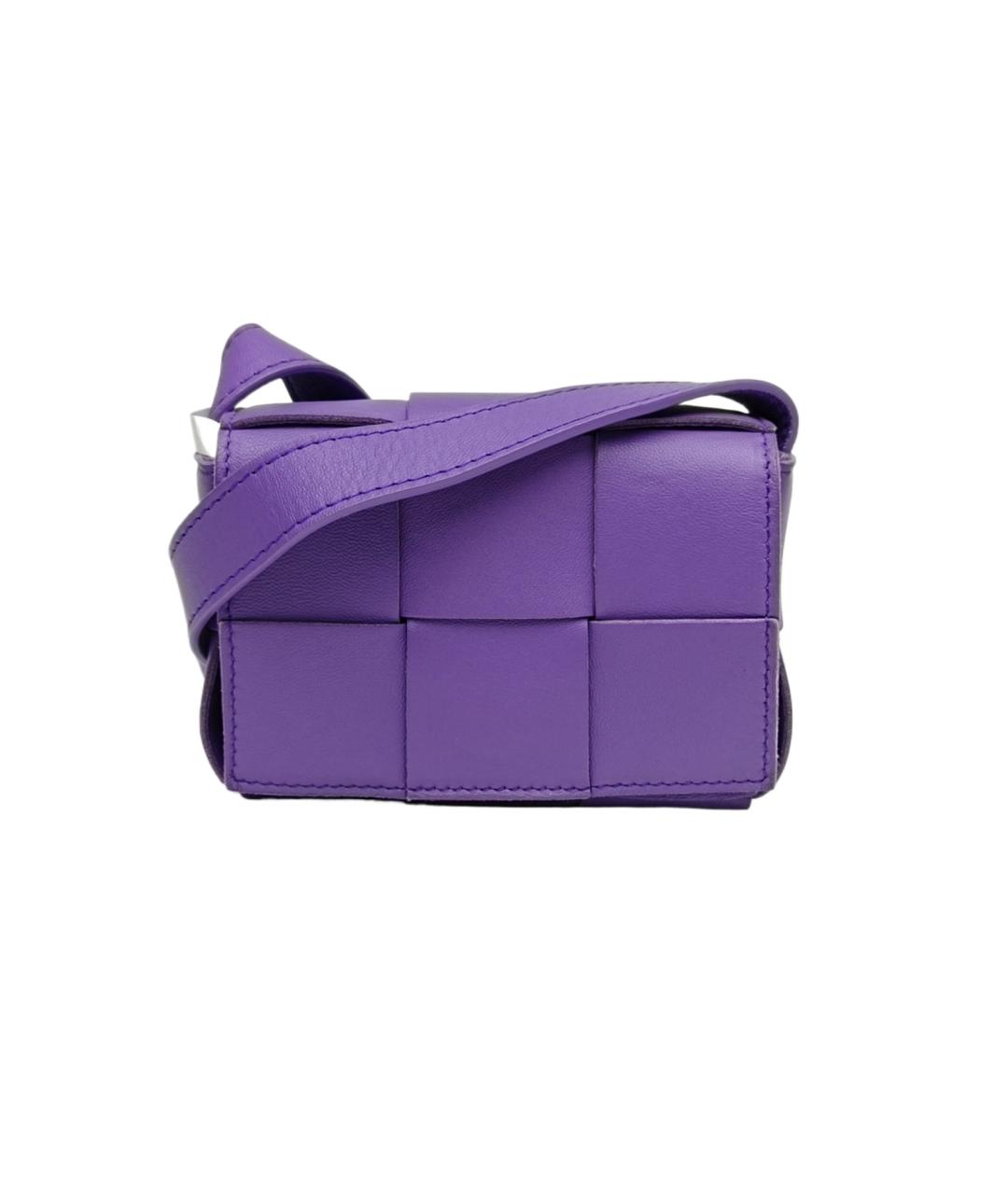 BOTTEGA VENETA Фиолетовая кожаная сумка через плечо, фото 1