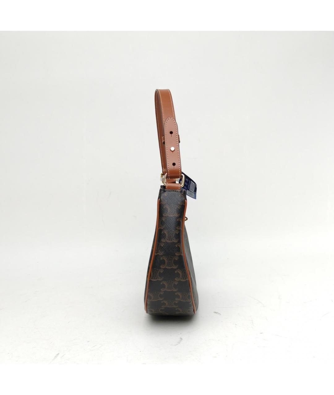 CELINE Коричневая сумка с короткими ручками, фото 5