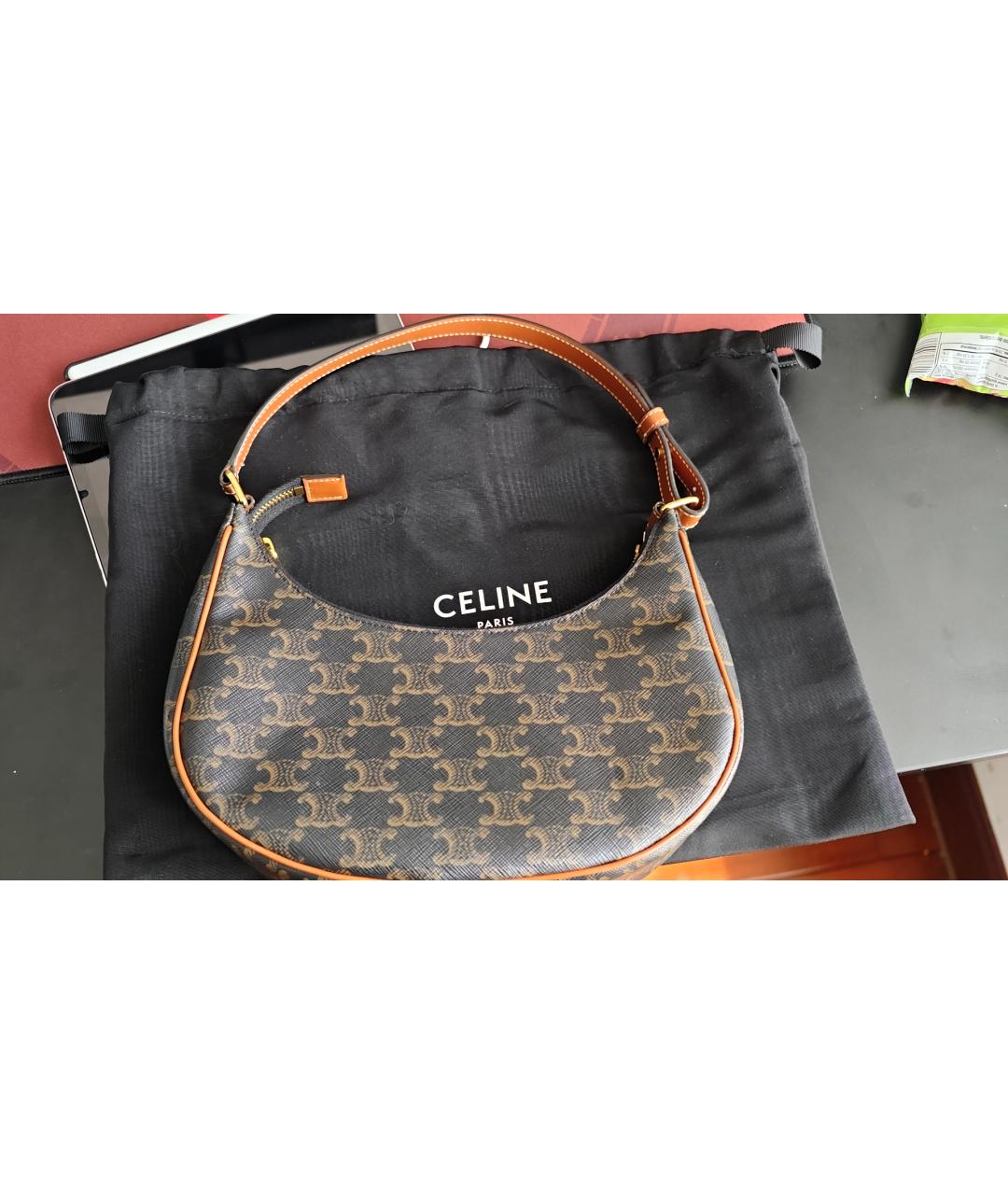 CELINE Коричневая сумка с короткими ручками, фото 8