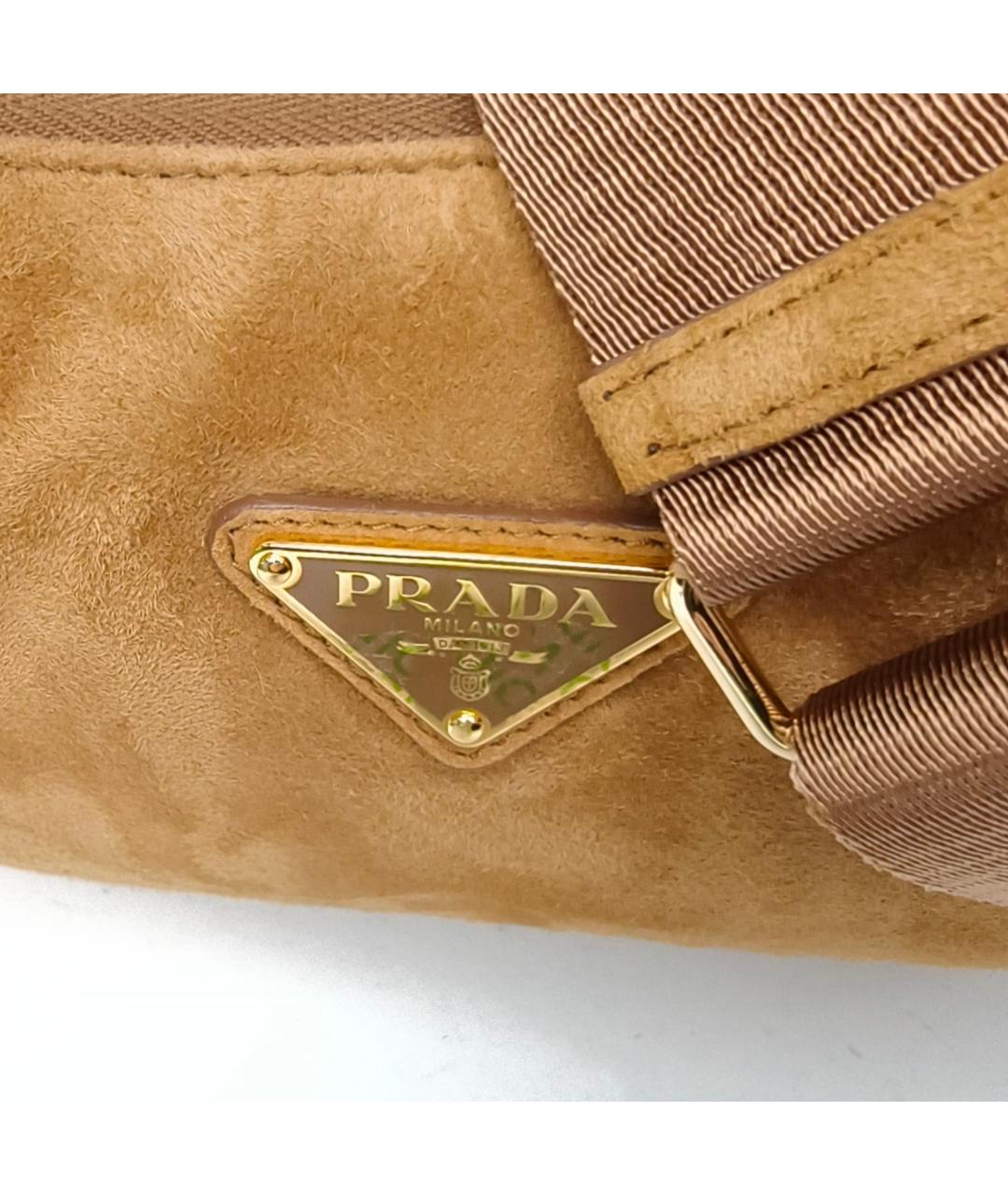PRADA Коричневая замшевая сумка через плечо, фото 8