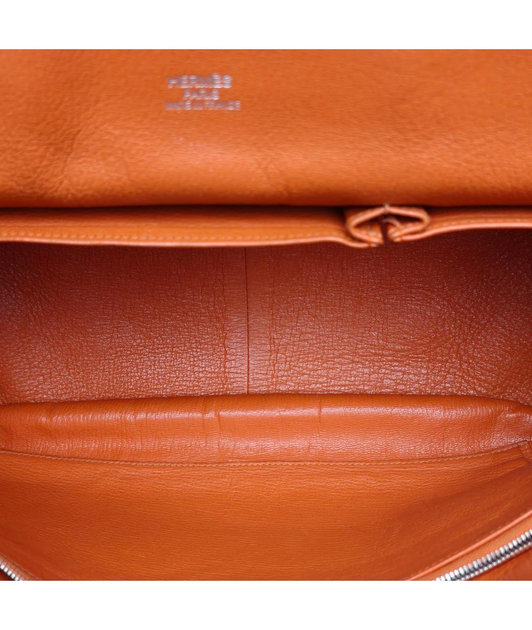 HERMES Оранжевая кожаная сумка через плечо, фото 8