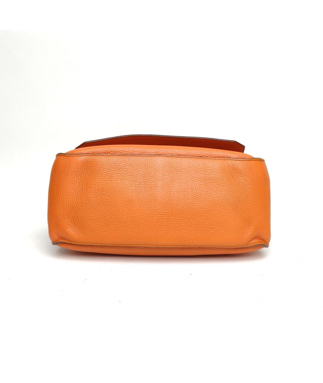 HERMES Оранжевая кожаная сумка через плечо, фото 6