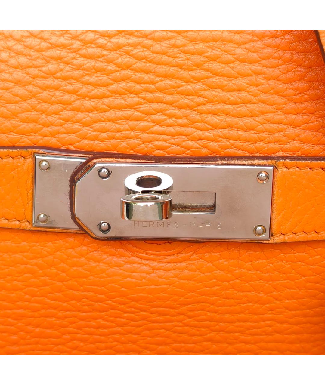 HERMES Оранжевая кожаная сумка через плечо, фото 7