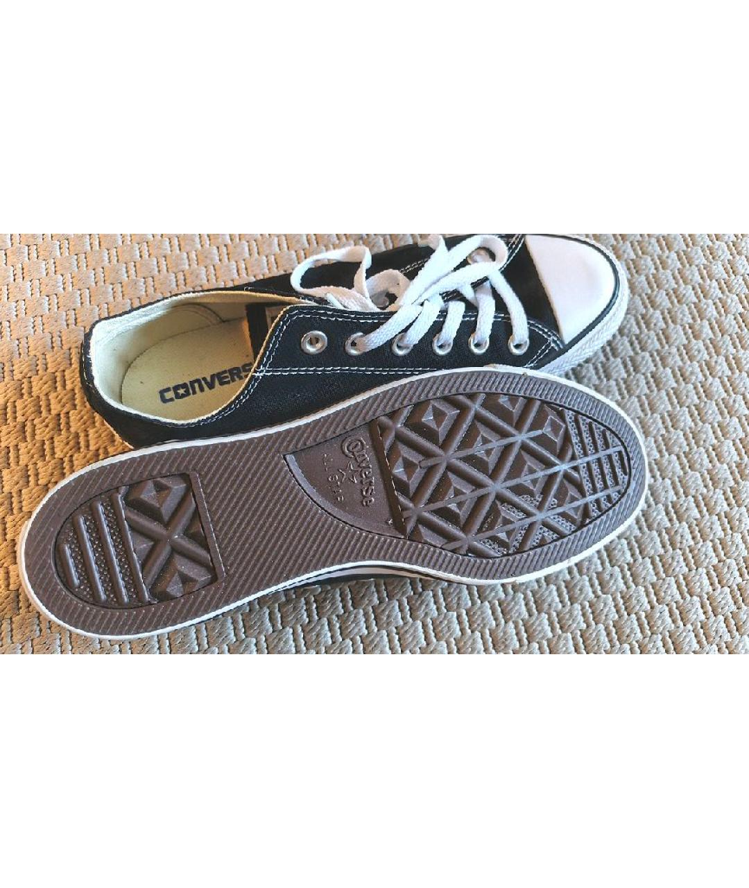 CONVERSE Черные текстильные низкие кроссовки / кеды, фото 3