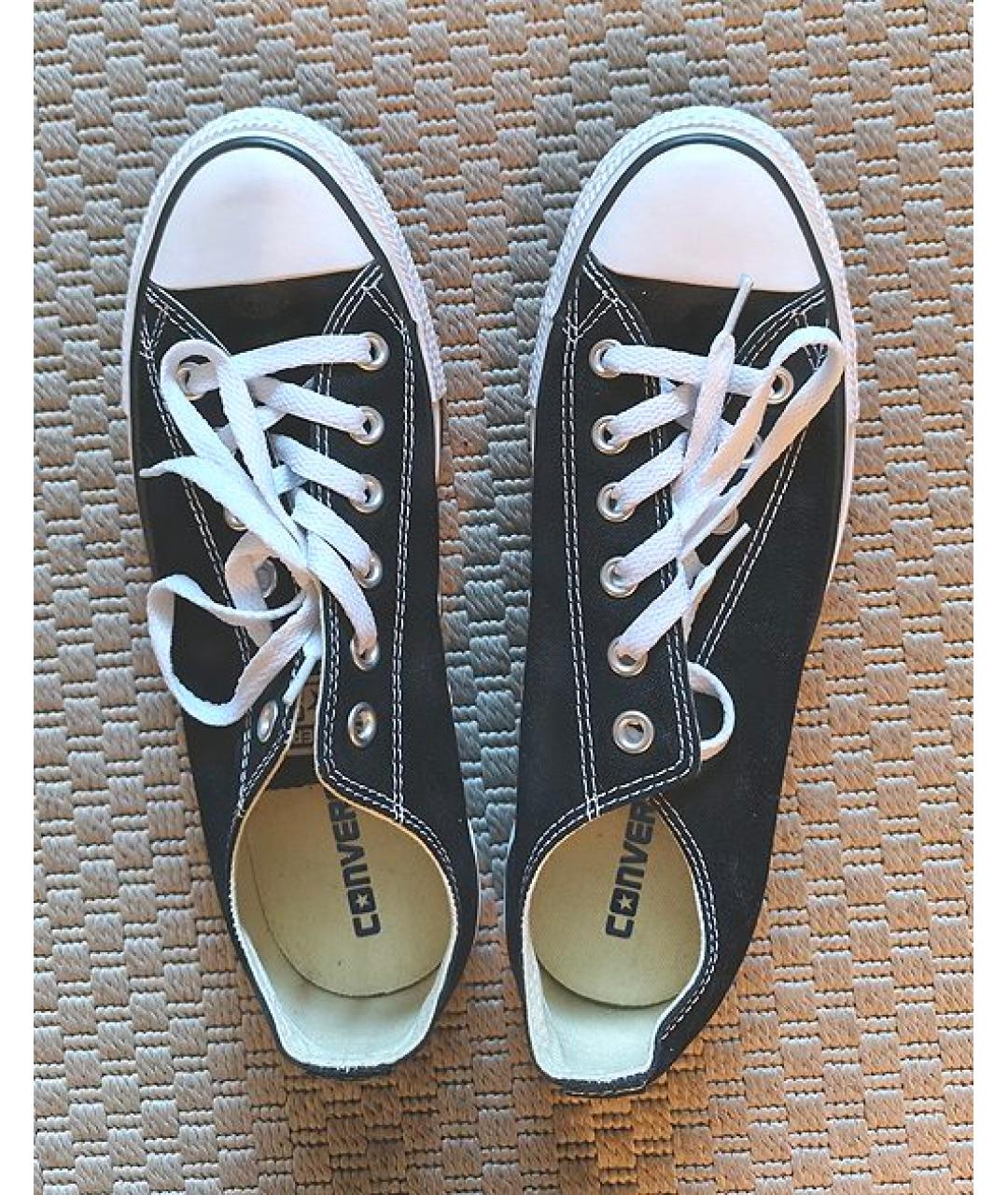 CONVERSE Черные текстильные низкие кроссовки / кеды, фото 2