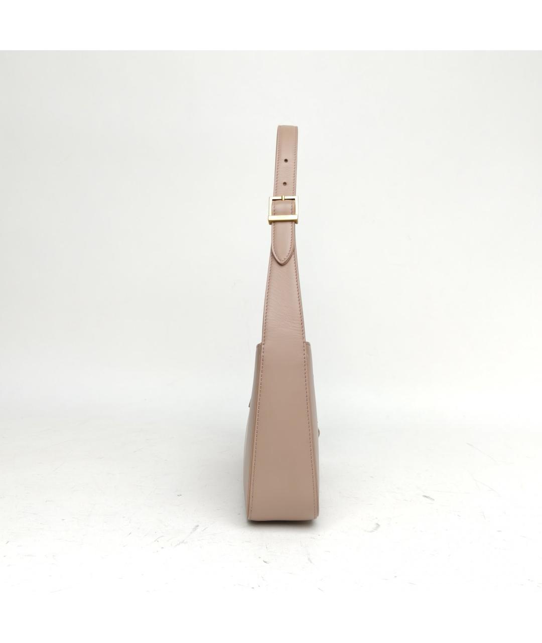 SAINT LAURENT Бежевая кожаная сумка через плечо, фото 5