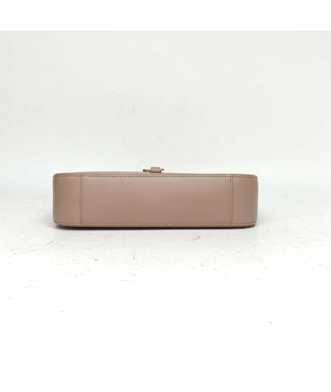 SAINT LAURENT Бежевая кожаная сумка через плечо, фото 6