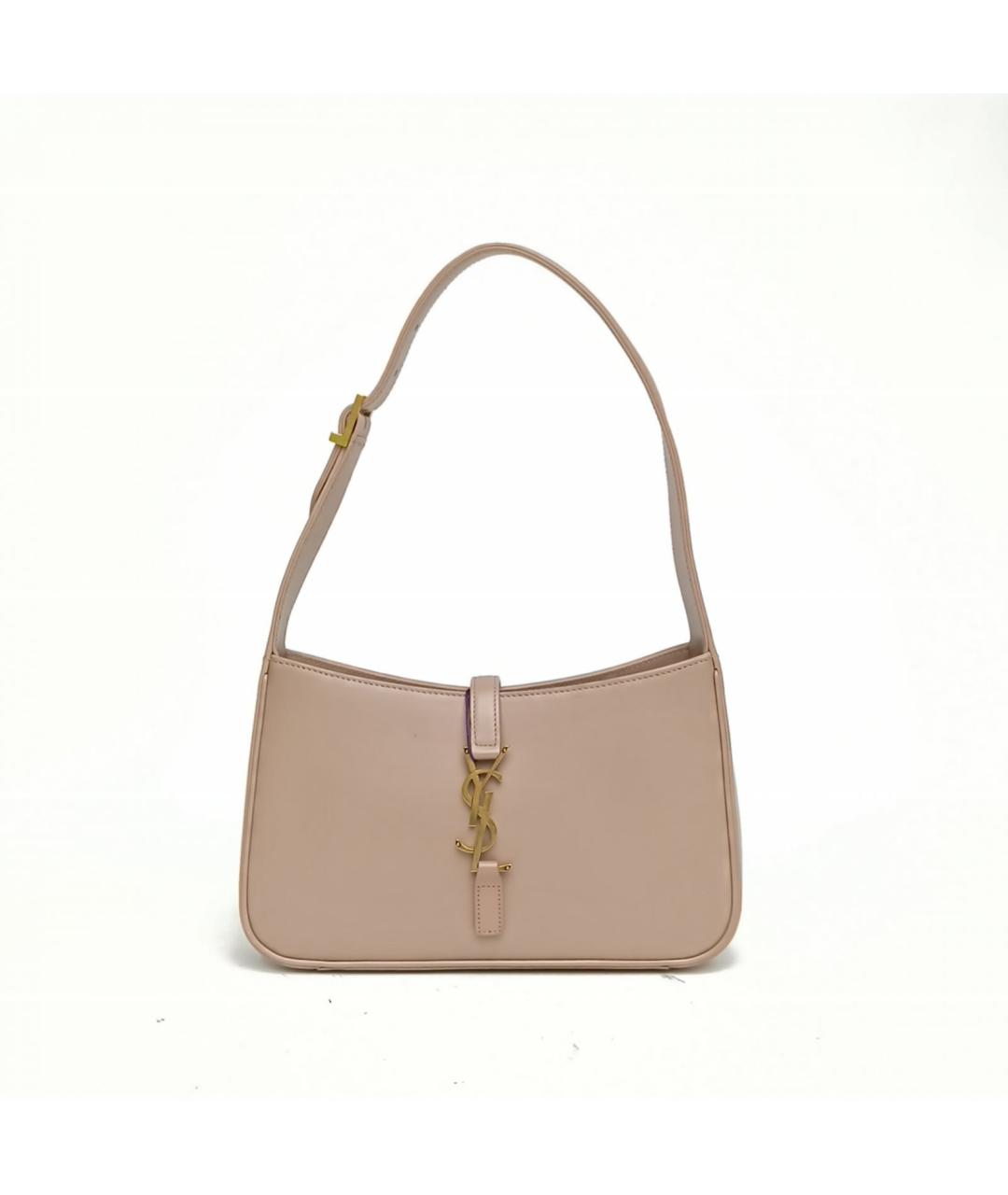 SAINT LAURENT Бежевая кожаная сумка через плечо, фото 2