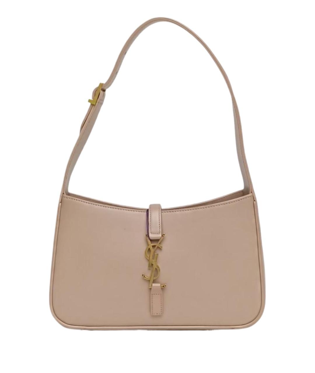 SAINT LAURENT Бежевая кожаная сумка через плечо, фото 1