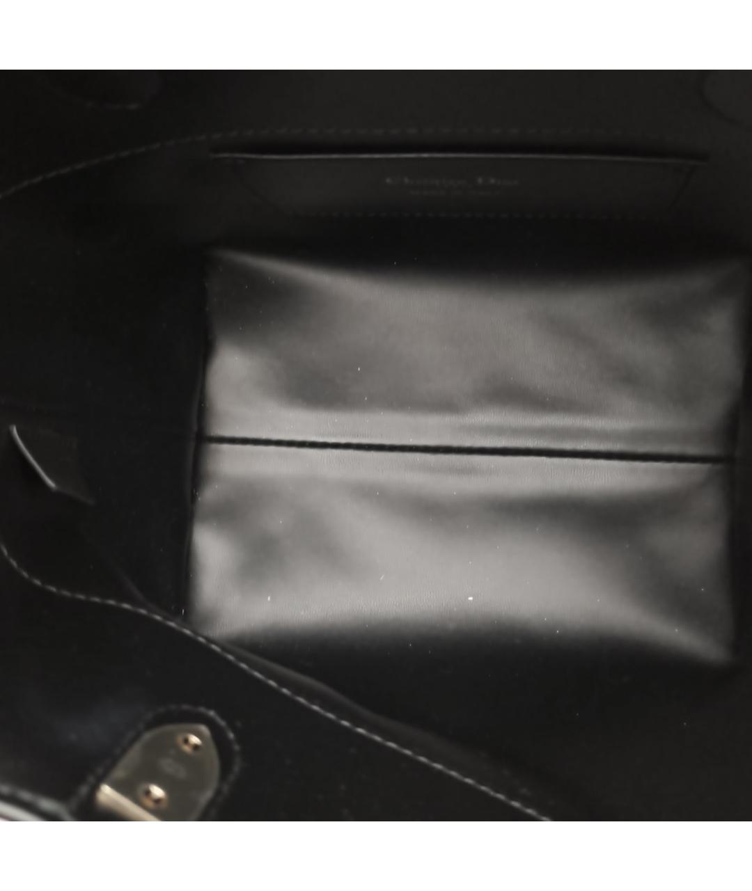 CHRISTIAN DIOR Черная кожаная сумка с короткими ручками, фото 8