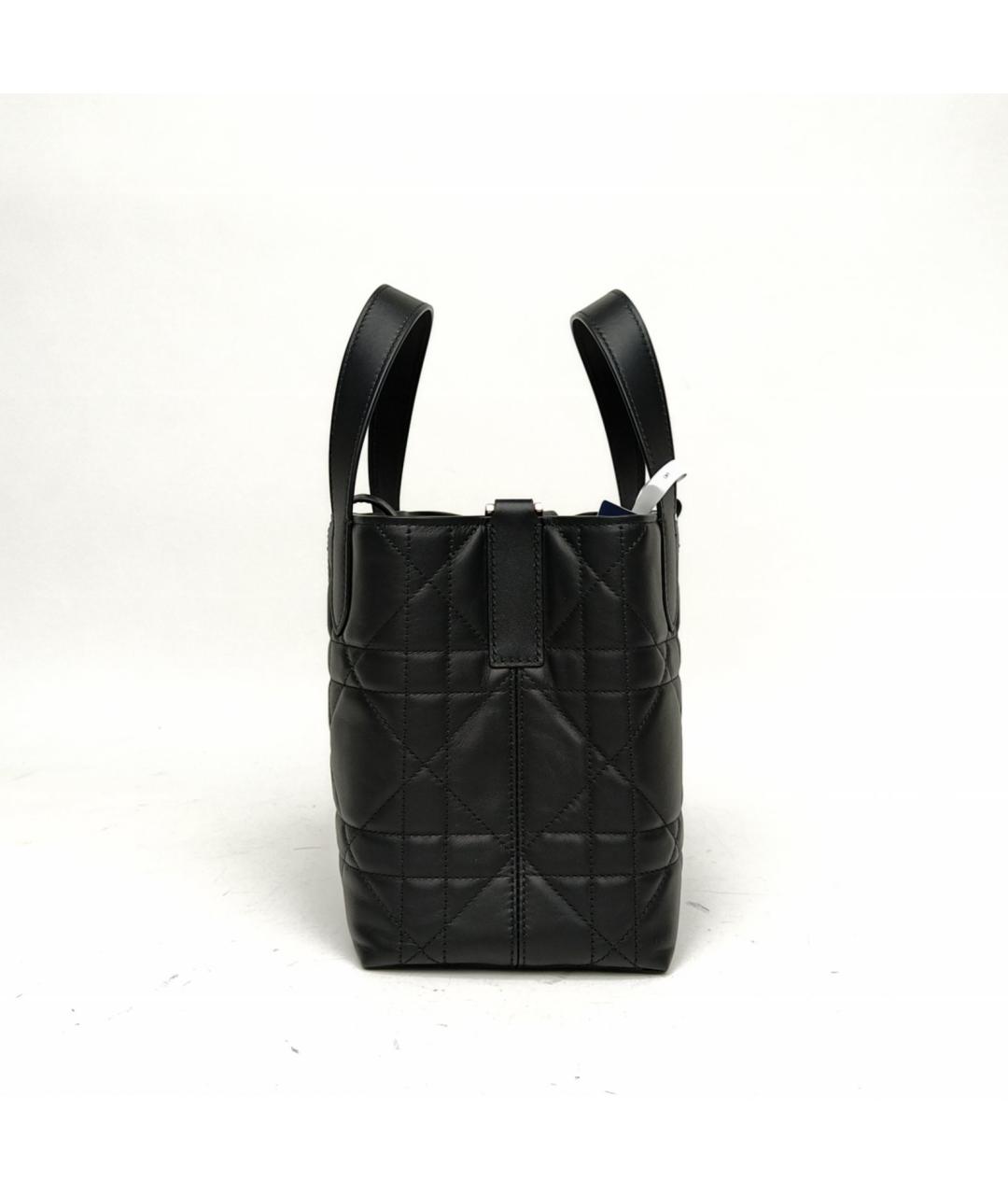 CHRISTIAN DIOR Черная кожаная сумка с короткими ручками, фото 3