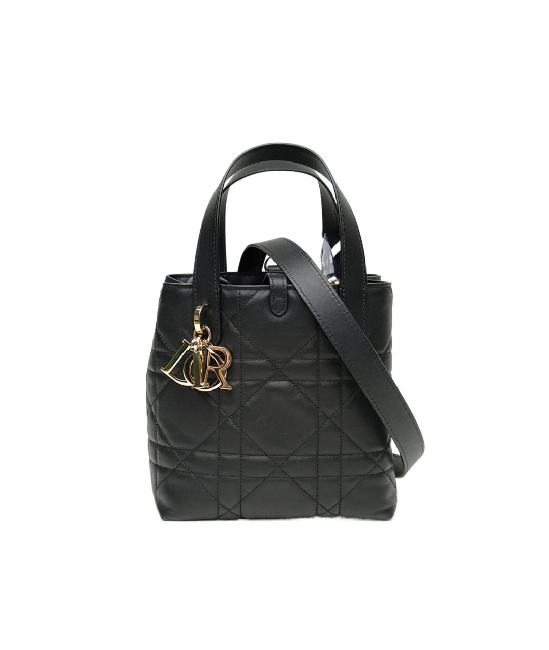 CHRISTIAN DIOR Черная кожаная сумка с короткими ручками, фото 10