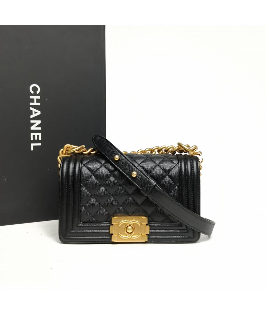 CHANEL Черная кожаная сумка через плечо, фото 9