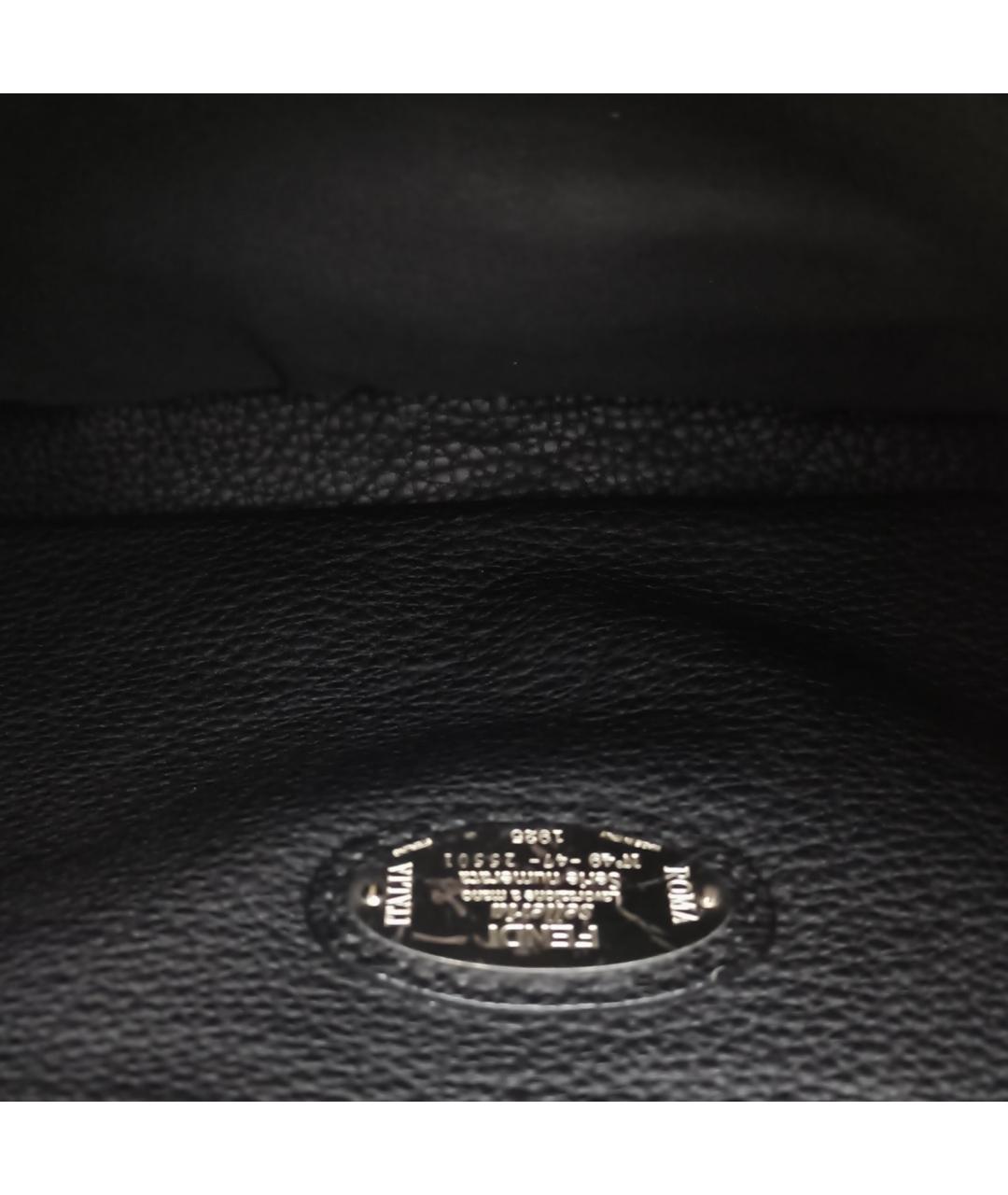 FENDI Черная кожаная сумка тоут, фото 7