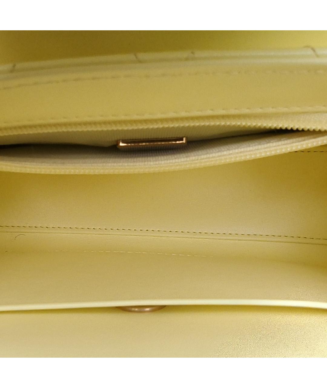 CHANEL Желтая кожаная сумка с короткими ручками, фото 2