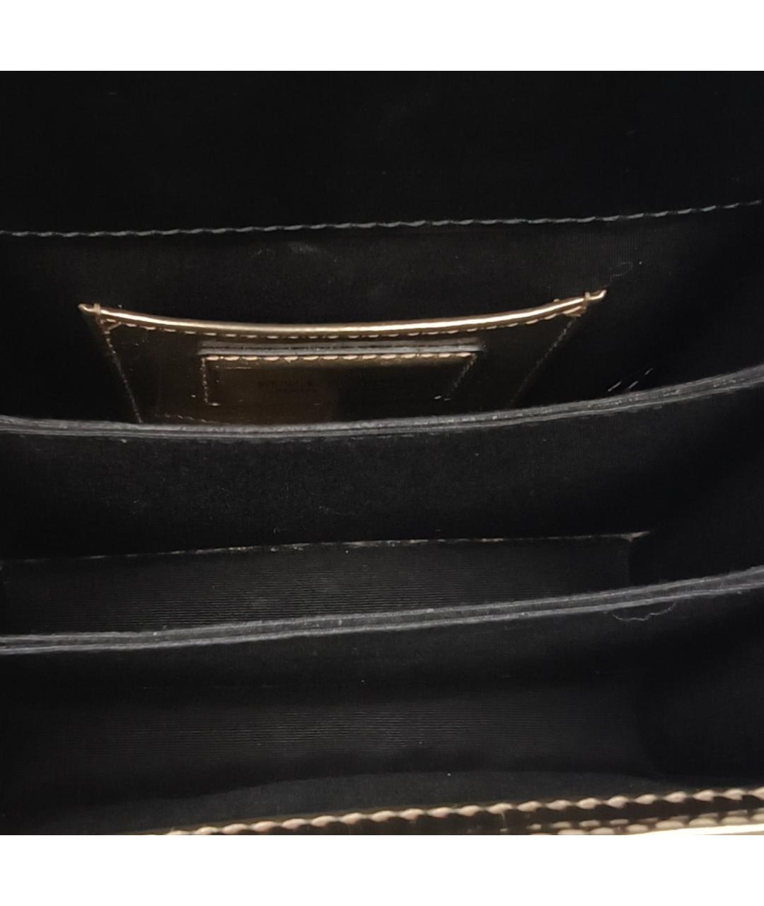 BVLGARI Золотая сумка с короткими ручками из лакированной кожи, фото 8
