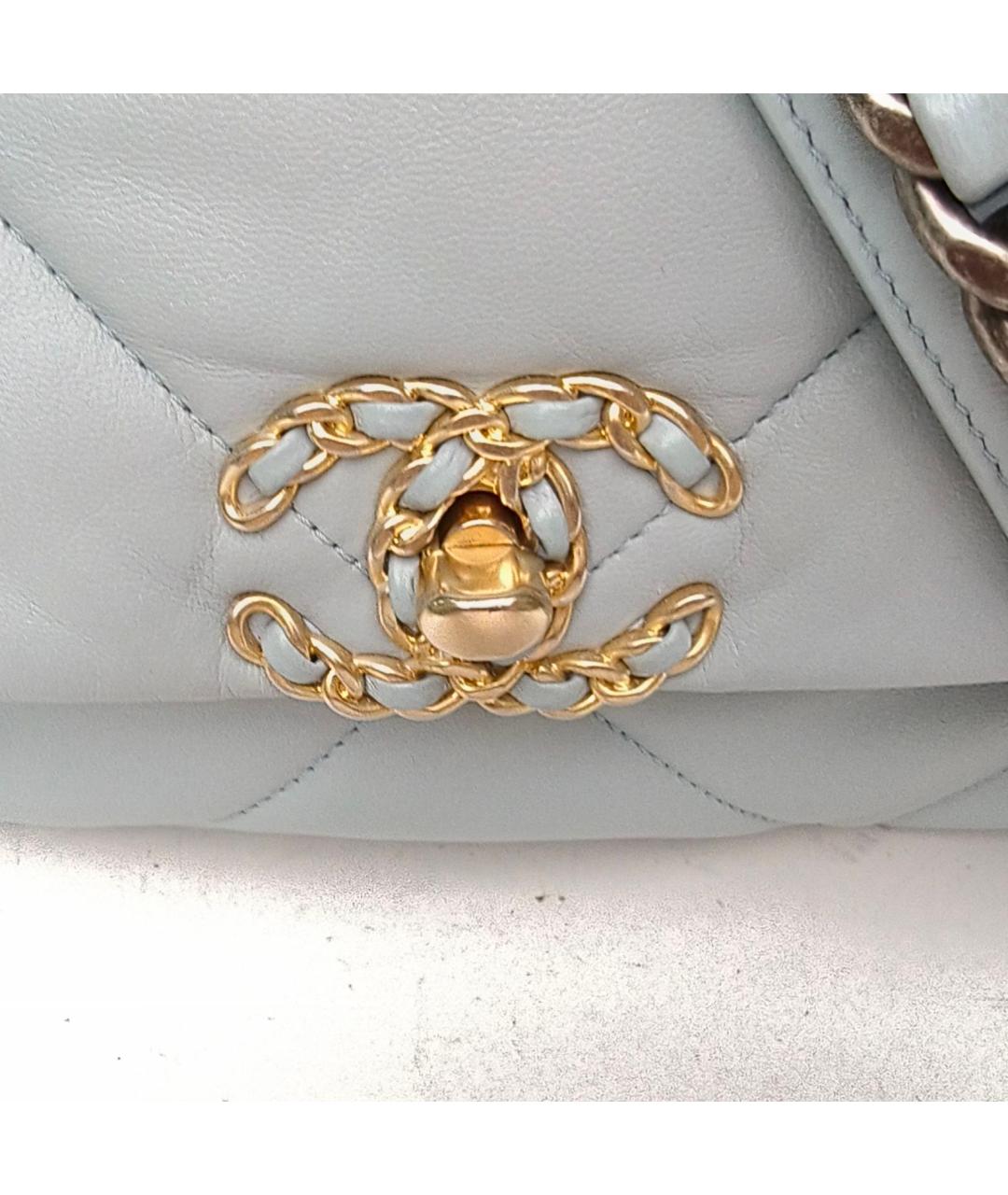 CHANEL Голубая кожаная сумка через плечо, фото 7