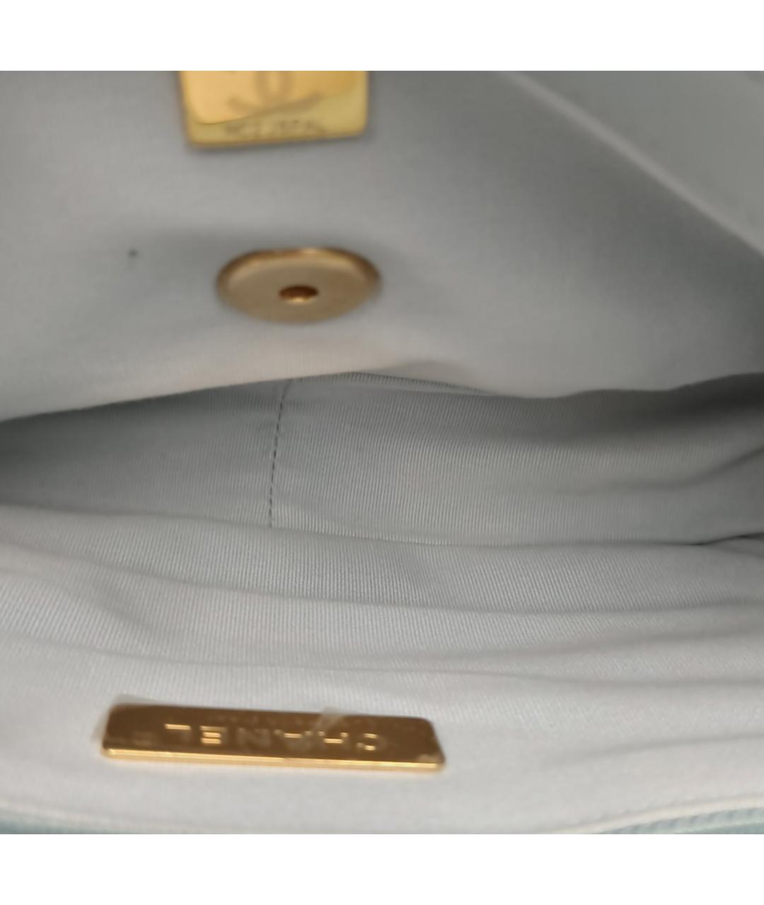 CHANEL Голубая кожаная сумка через плечо, фото 8