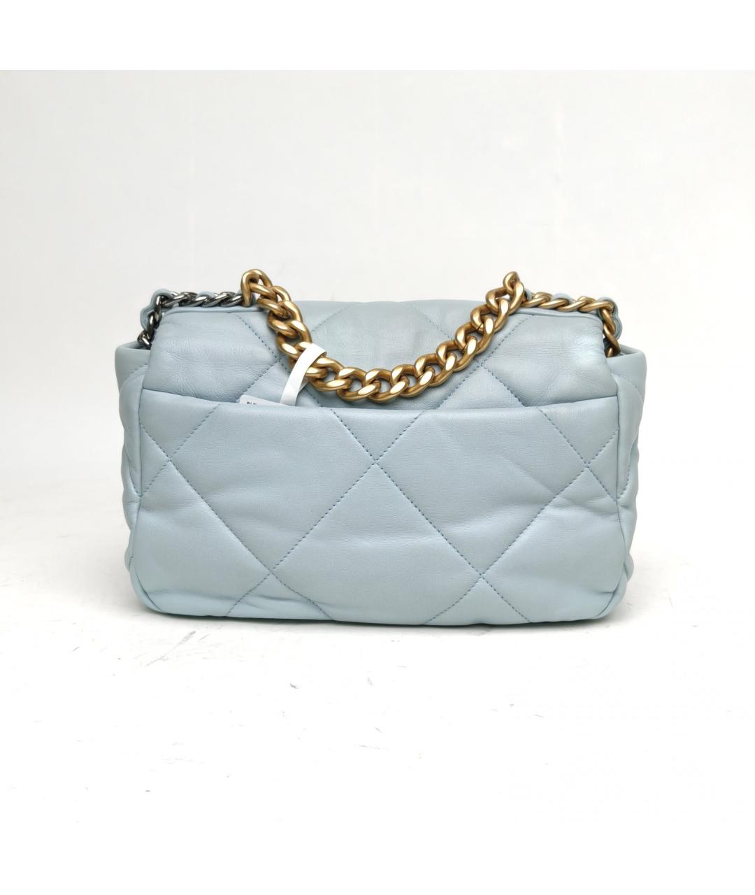 CHANEL Голубая кожаная сумка через плечо, фото 4
