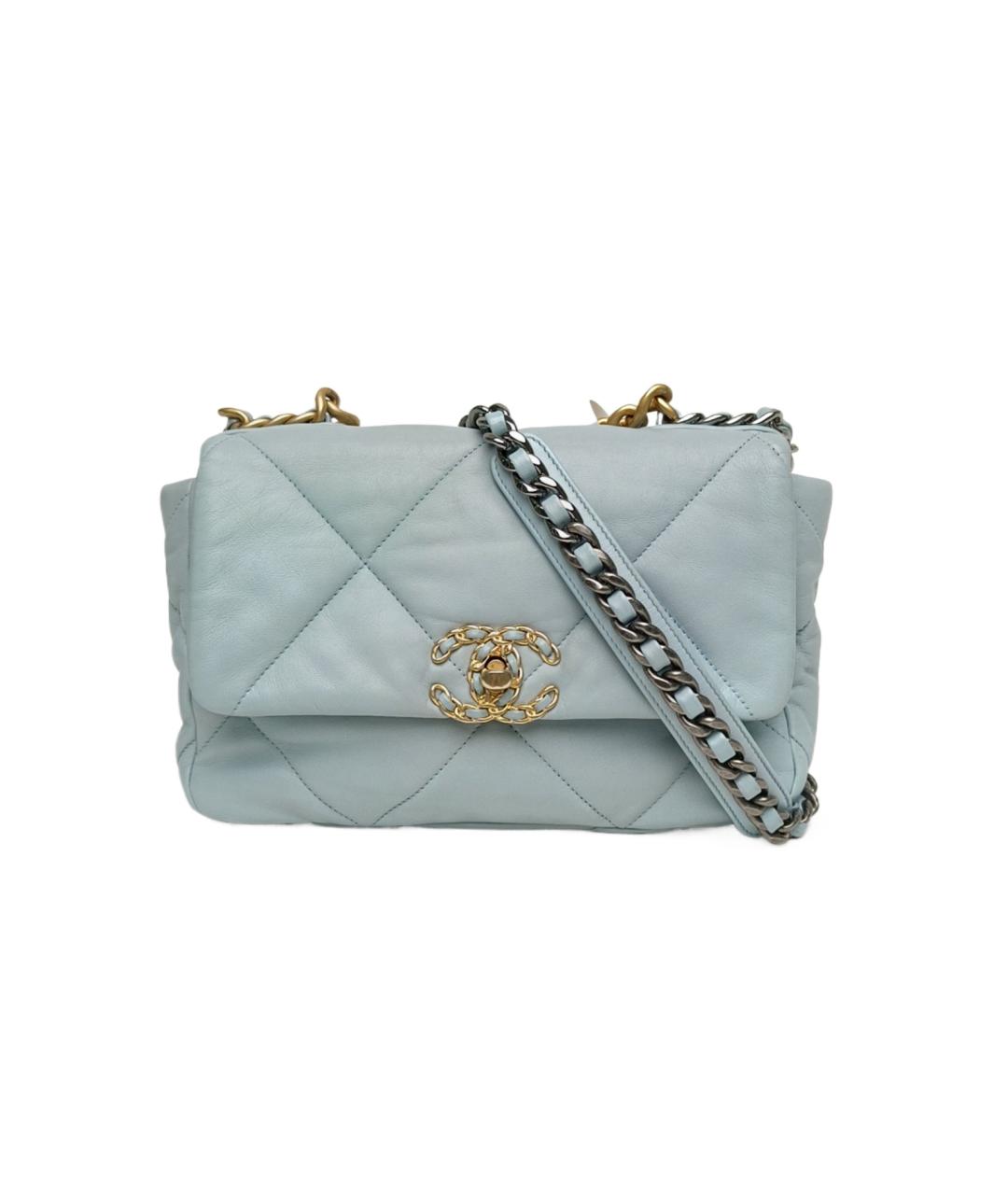 CHANEL Голубая кожаная сумка через плечо, фото 1